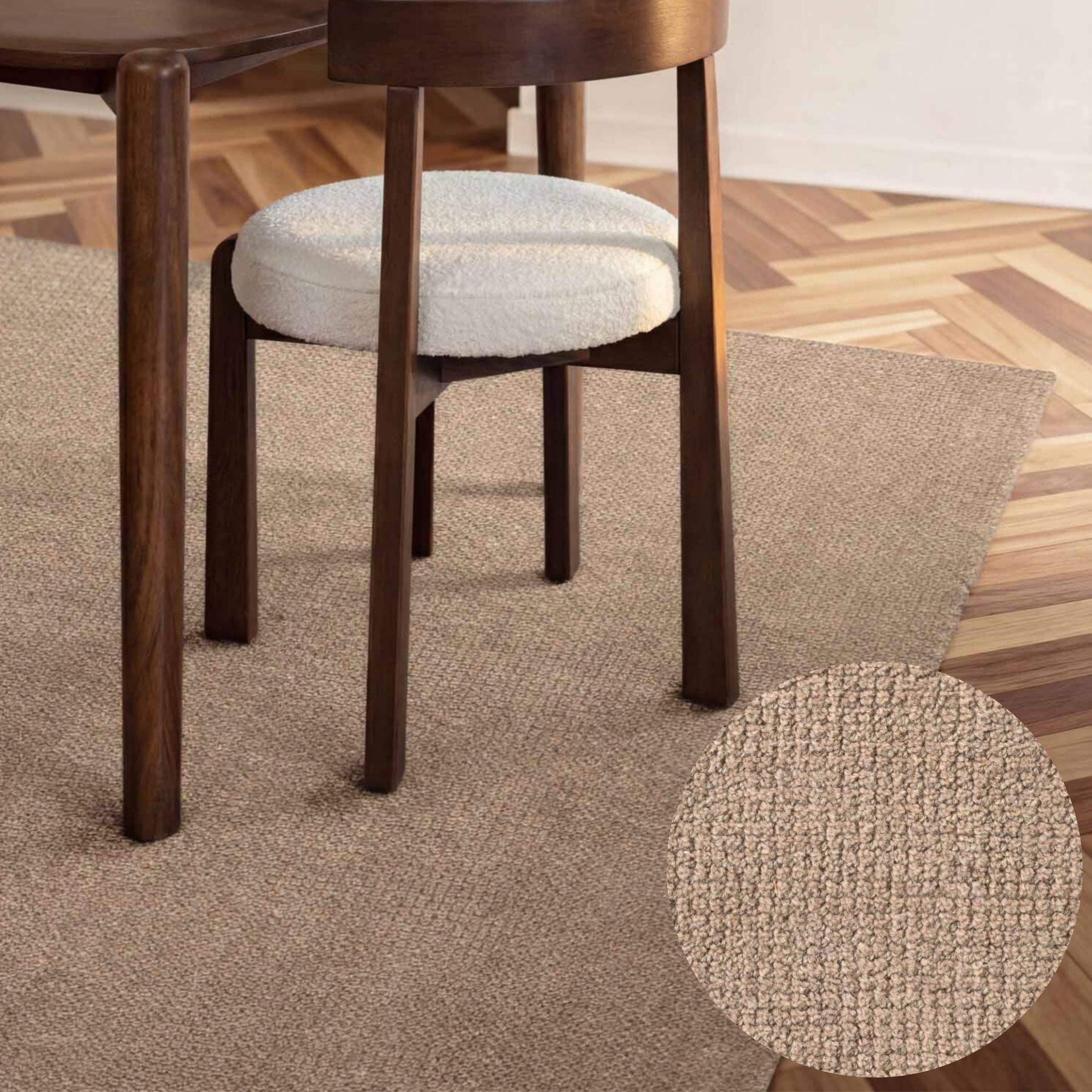 Ted Baker Wollteppich "Croom, auch in rund" rechteckig 10 mm Höhe Wolle, Natur, Handgewebt, Wohnzimmer, Schlafzimmer, Modern, Skandi