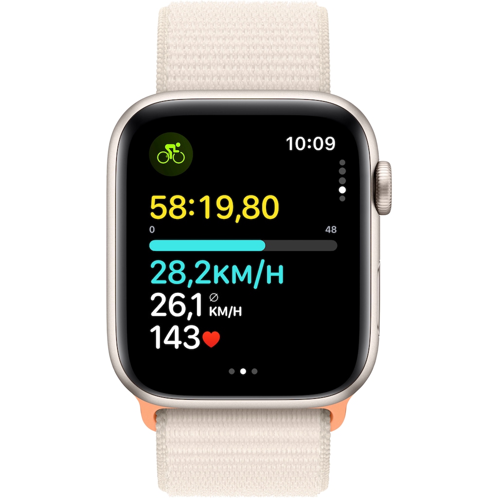 Apple Smartwatch »Watch SE GPS 44 mm Aluminium One-Size«, (Watch OS 10 Sport Loop)