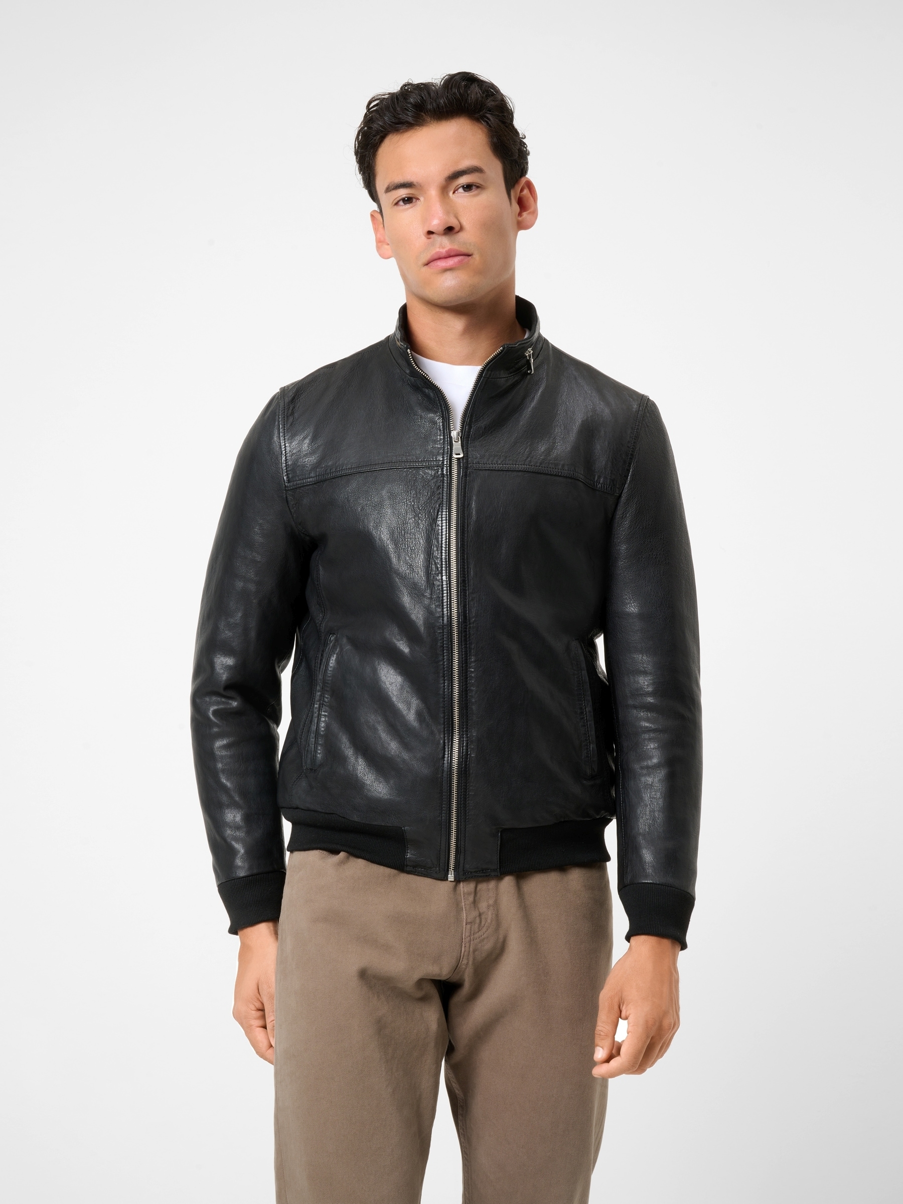RICANO Blouson »Lederjacke Marlon« ohne Kapuze Handgefertigt aus echtem Leder