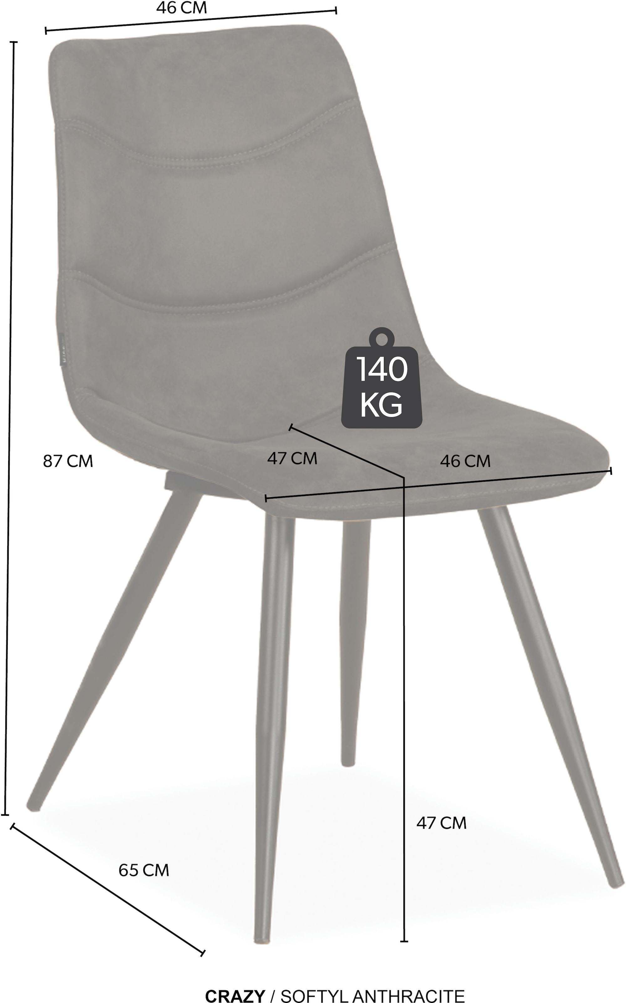 OMG Design Esszimmerstuhl »Crazy« (Set) 1 Stk.Esszimmerstuhl, pflegeleichter Bezug, mit Handgriff