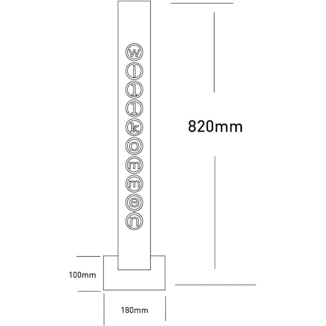 näve LED Dekoobjekt »Willkommen«, Holz-Stehleuchte, Höhe ca. 82cm,  Batteriebetrieben bestellen | BAUR