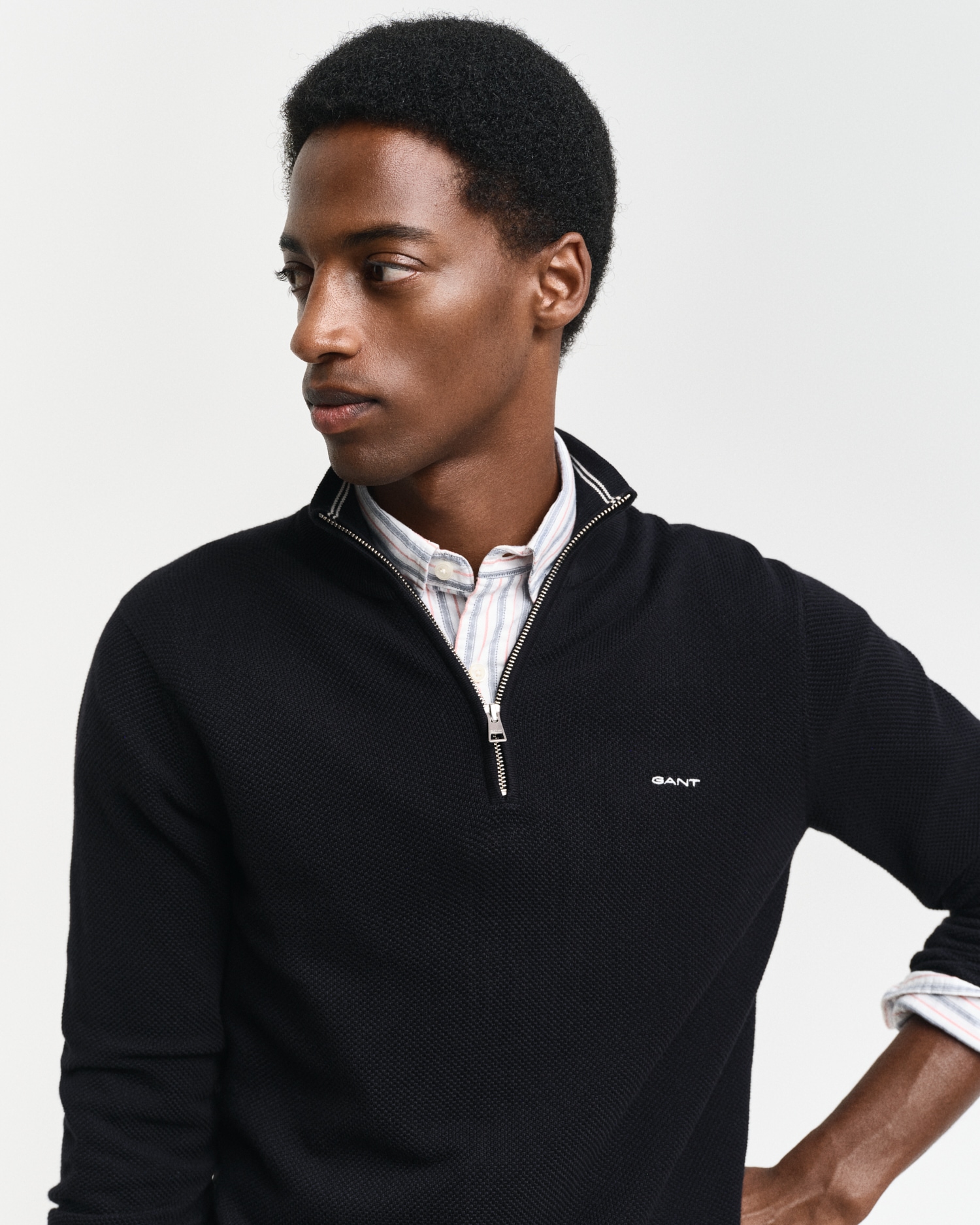 Gant Troyer »COTTON PIQUE HALF ZIP«, mit Piqué-Struktur