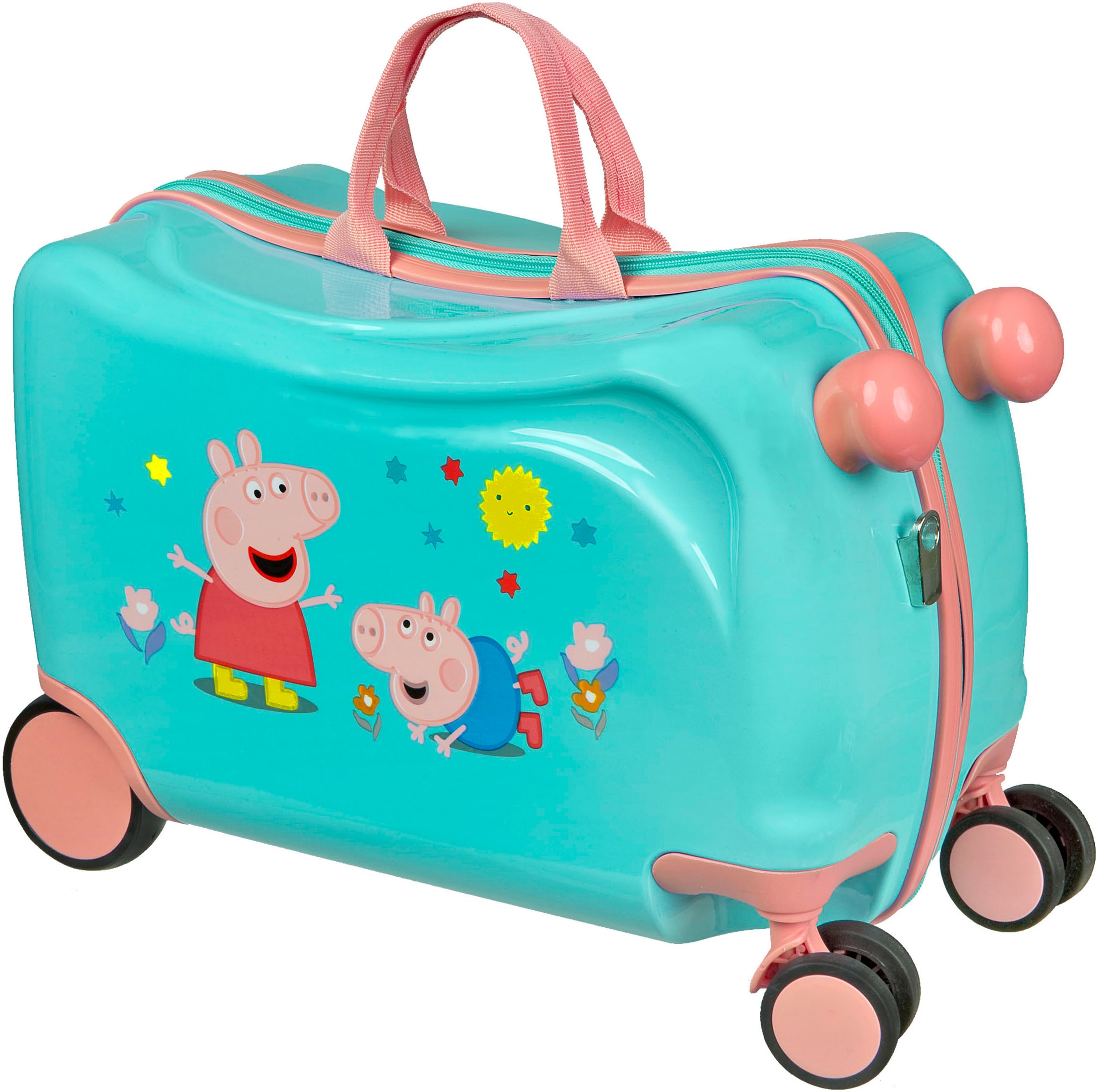 UNDERCOVER Kinderkoffer "Ride-on Trolley, Peppa Pig", 4 St. Rollen, zum sitzen und ziehen