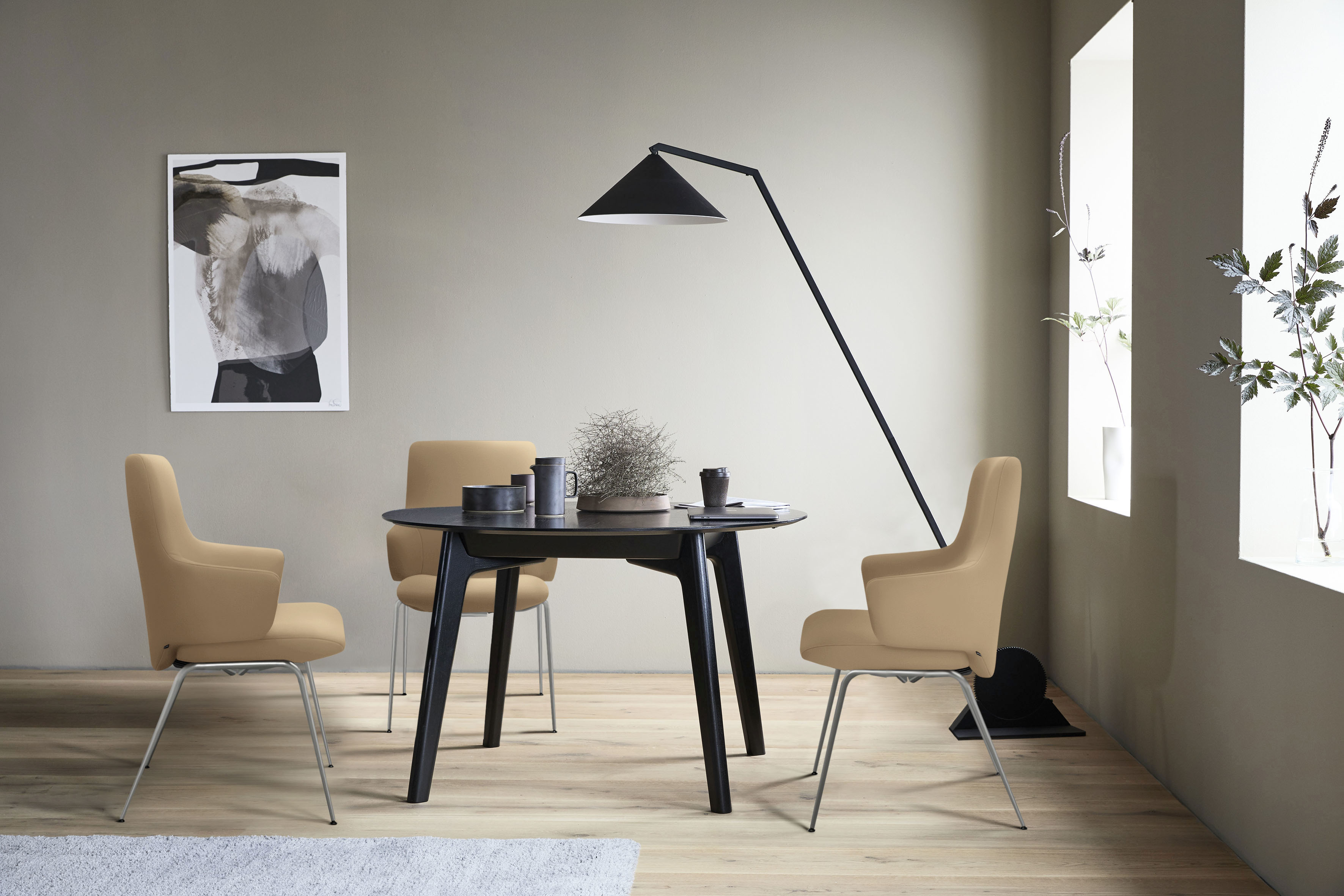 Stressless Polsterstuhl "Laurel" () Low Back mit Armlehne, Größe L, mit Beinen aus Stahl in Chrom matt