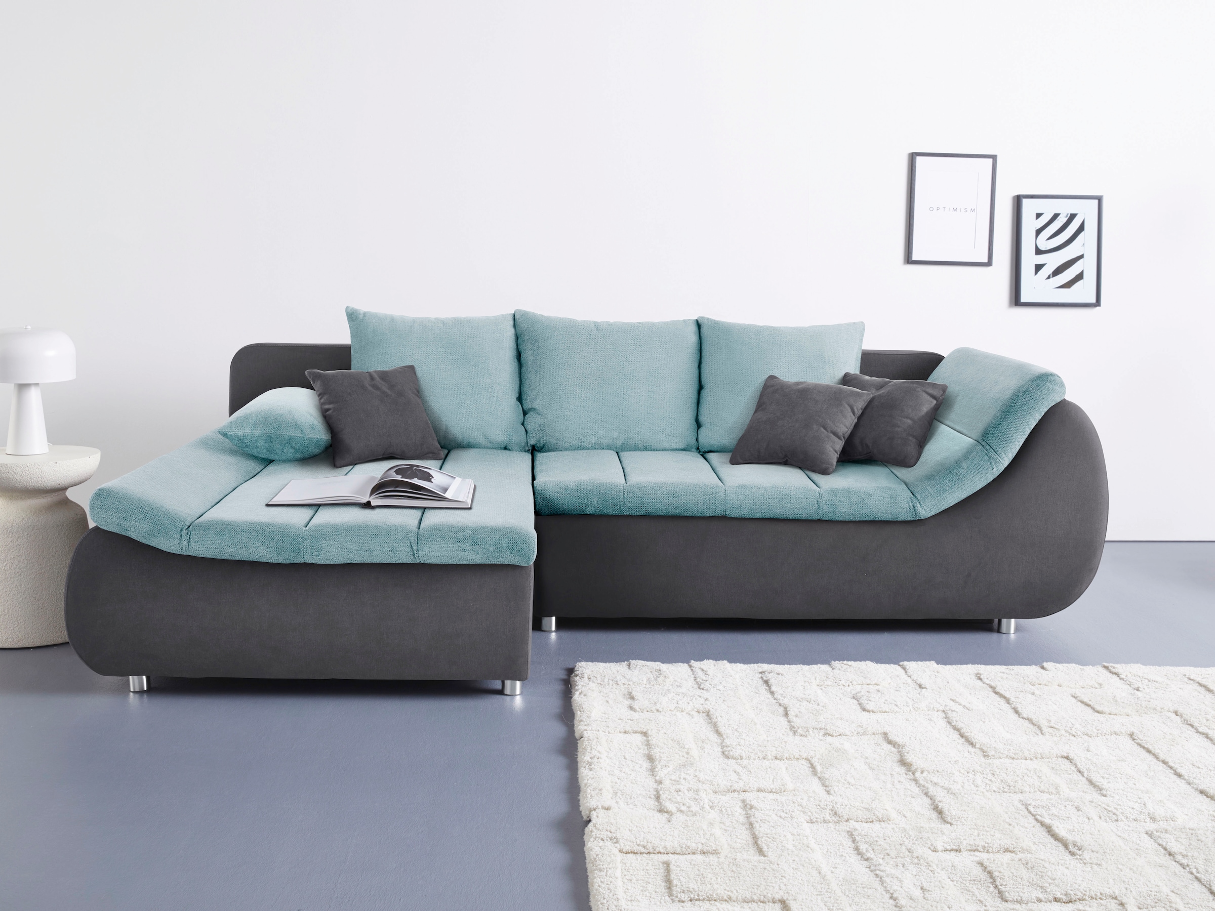 Home affaire Ecksofa "Imola, elegant und modern, aktuelle Steppung im Sitz, günstig online kaufen