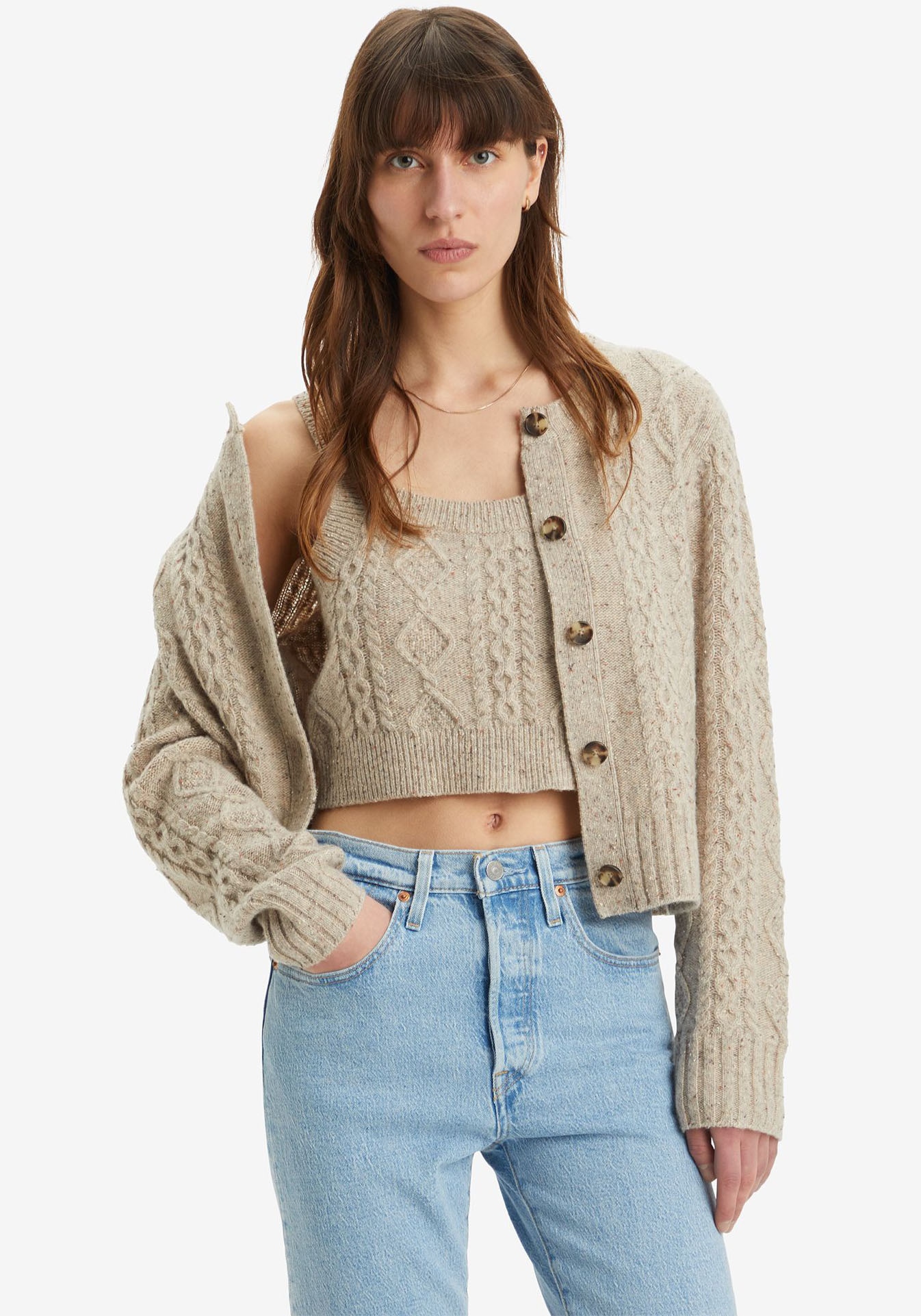 Levis Cardigan "PRIMROSE CABLE CARDIGAN", mit Muster