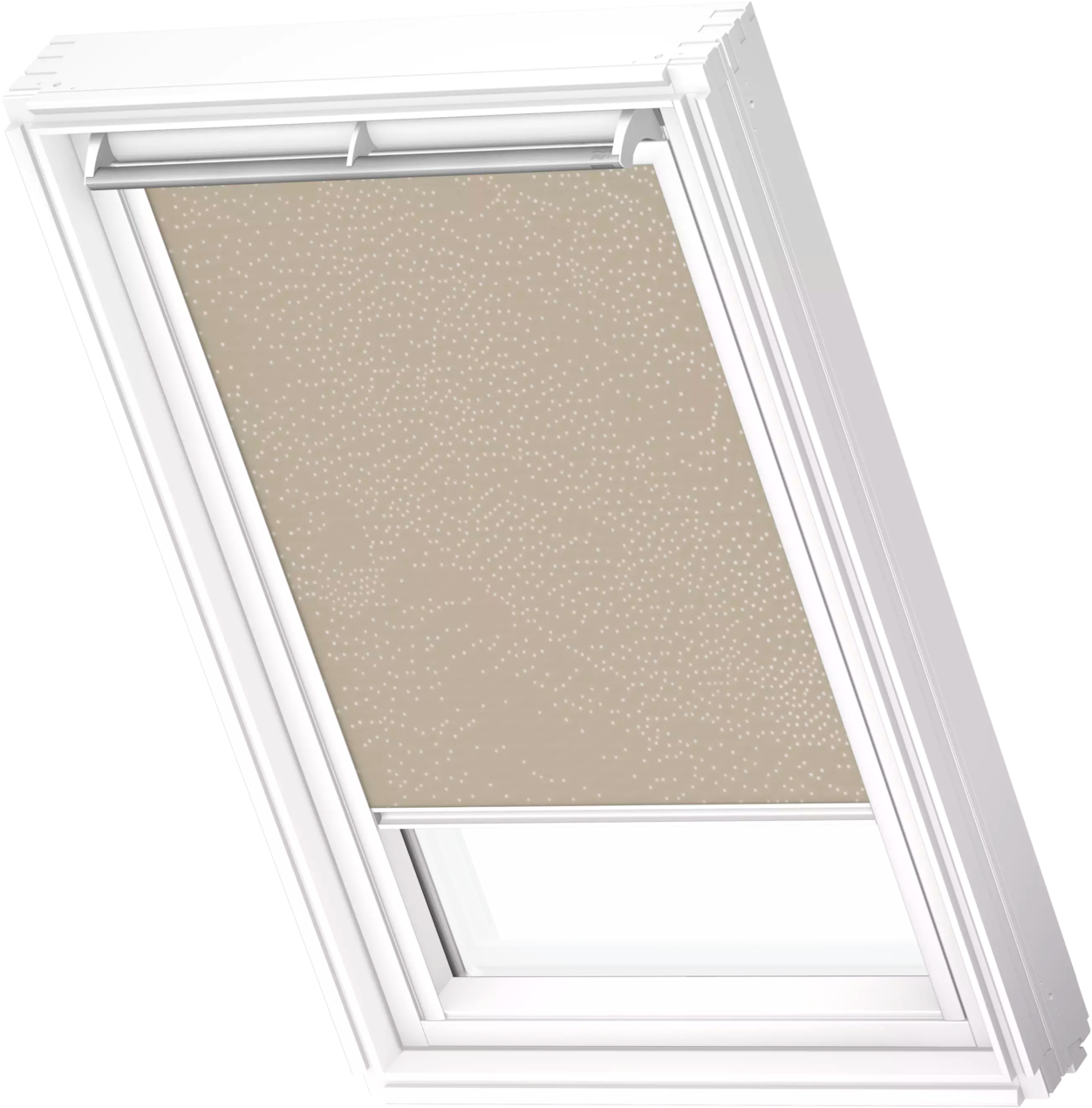 VELUX Verdunklungsrollo "DKL 4579SWL", U04, stufenlos positionierbarsandbeige gep., weiß, Rollos, weiße Führungsschienen & Griffleiste