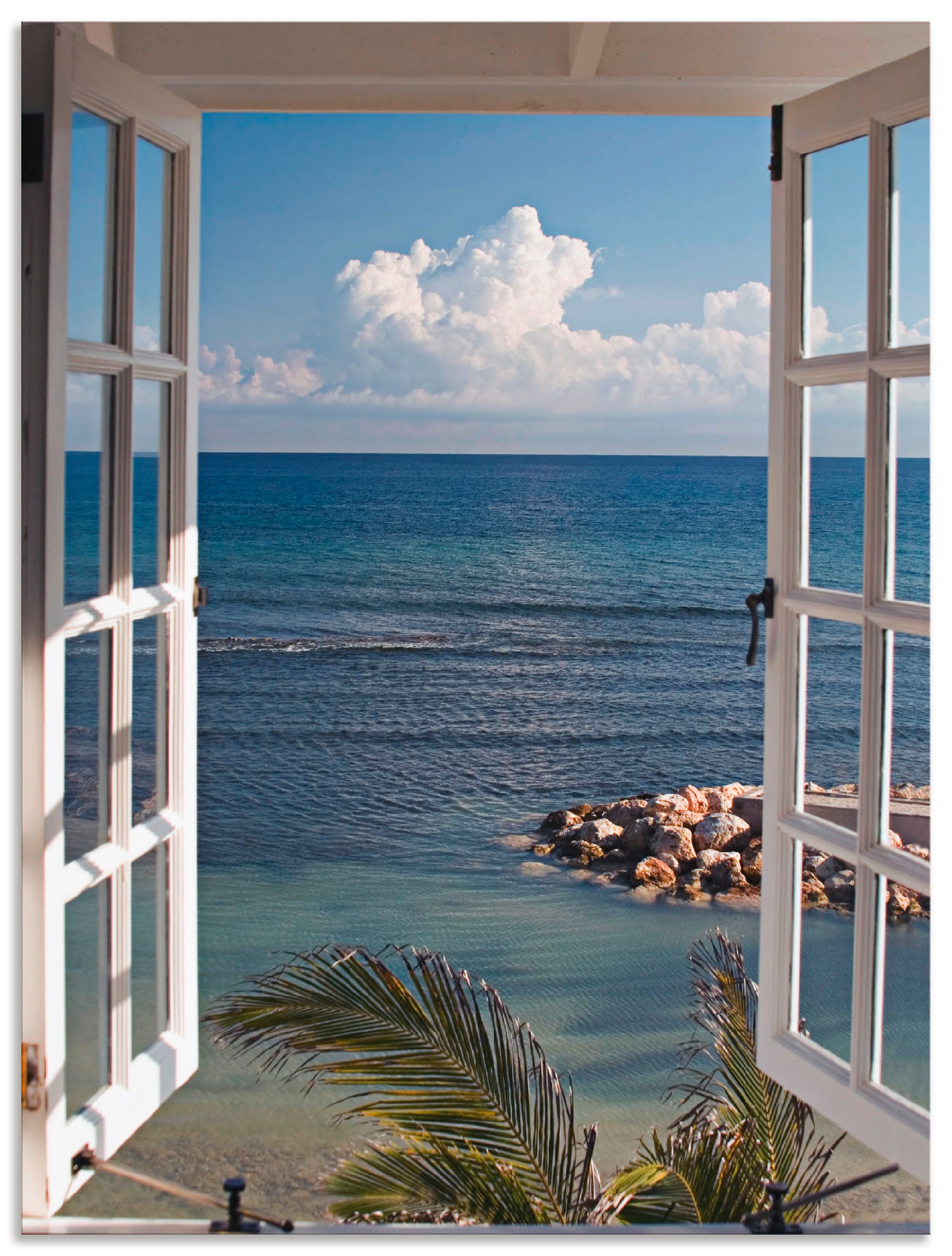 Artland Wandbild "Fenster zum Paradies" Fensterblick 1 Stk. tlg. als Alubil günstig online kaufen