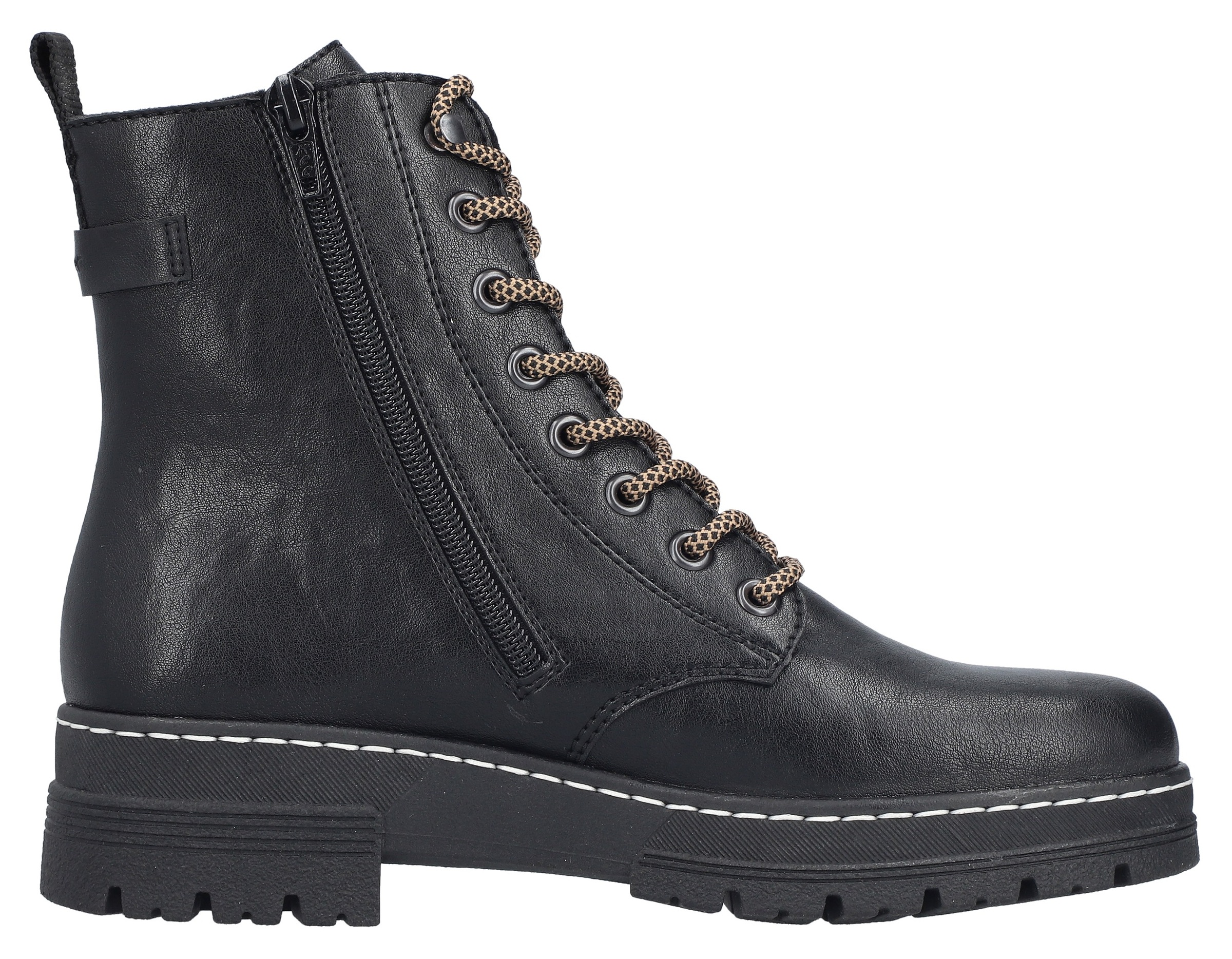Rieker Schnürstiefelette, Schnürboots, Plateauboots, Profilsohle, mit Innenreißverschluss