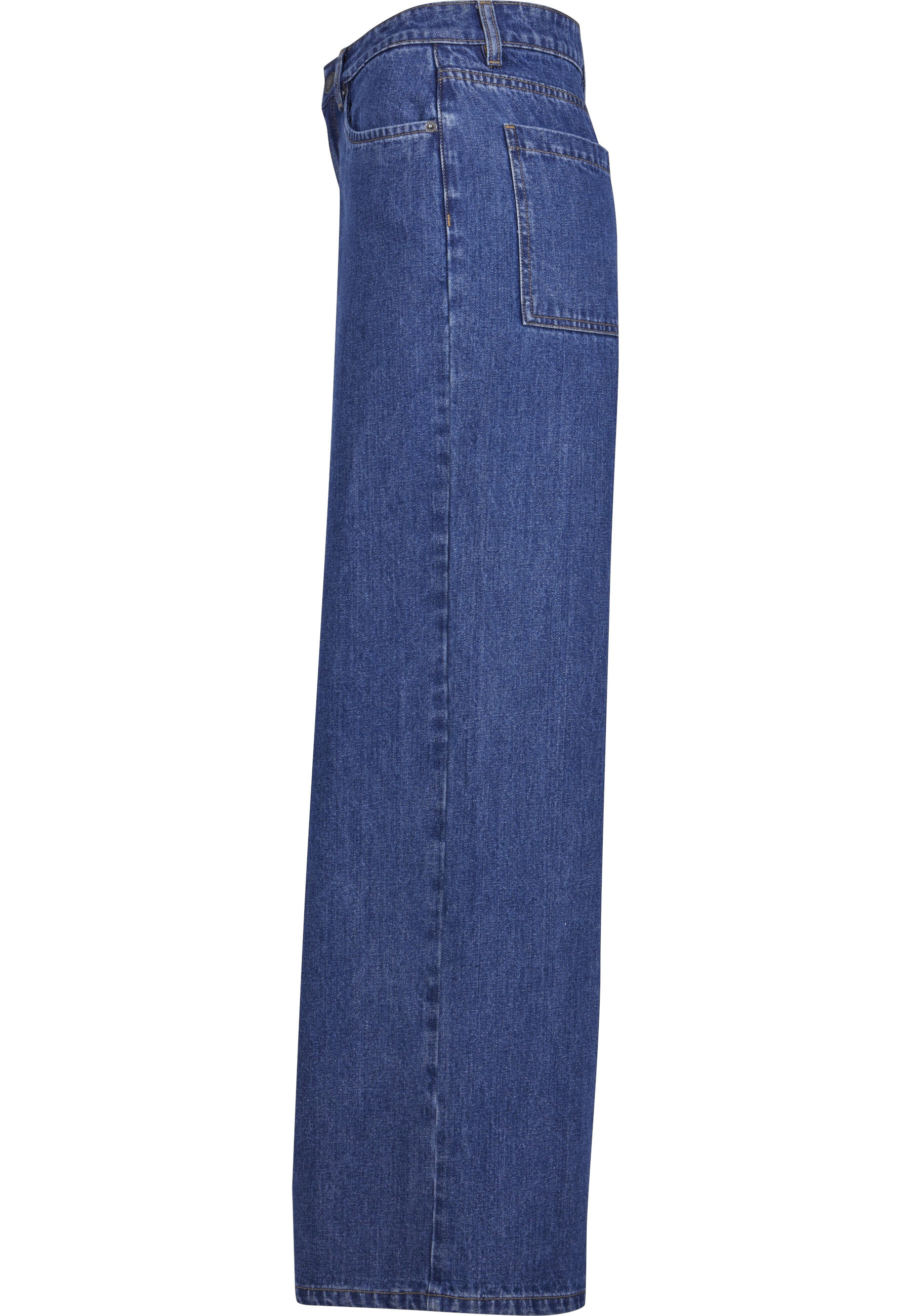 URBAN CLASSICS Bequeme Jeans »Urban Classics Damen Ladies Mid Waist Wide Denim«