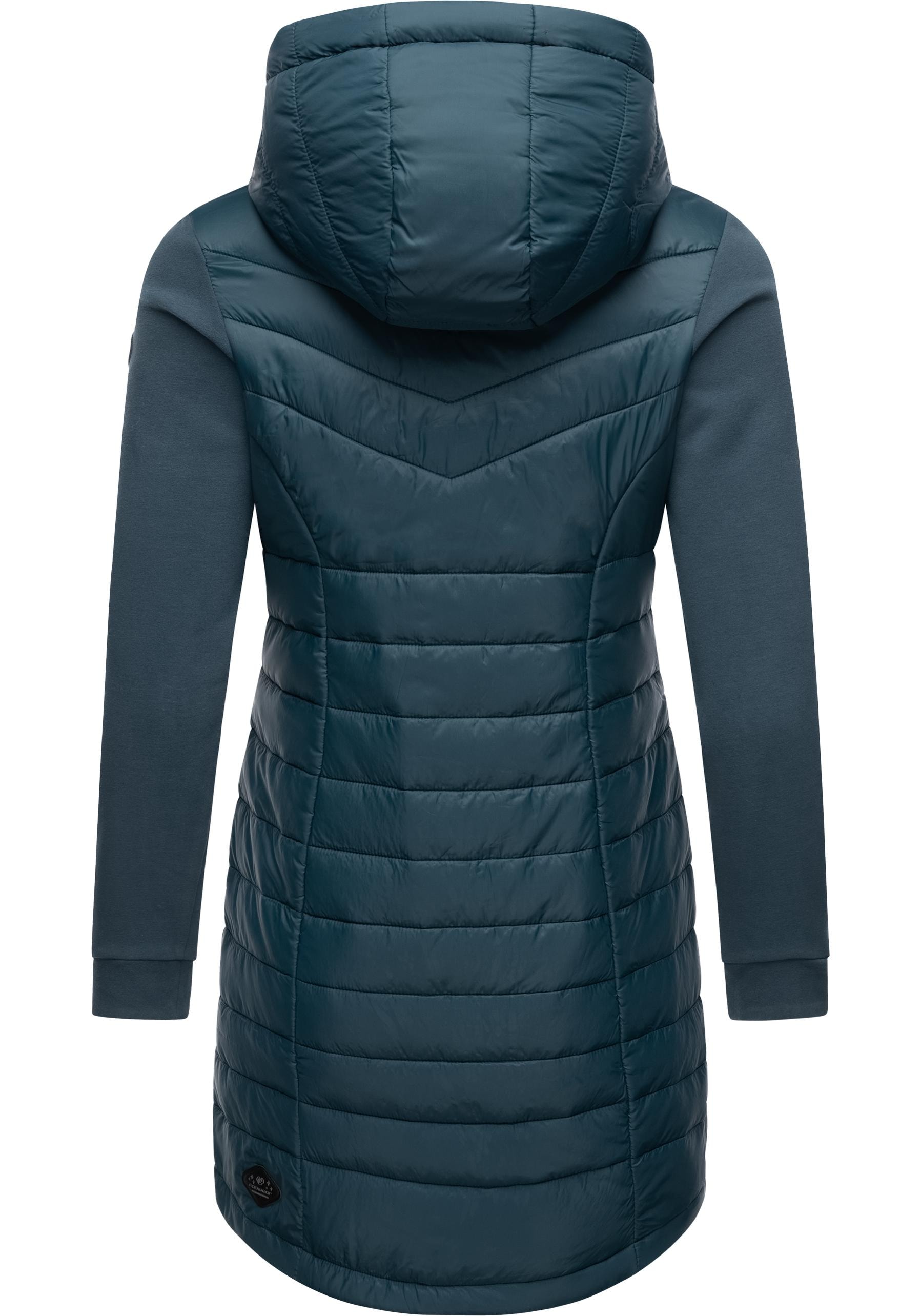 Ragwear Steppmantel »Lucinda Long«, Mantel aus modernem Materialmix mit Kapuze