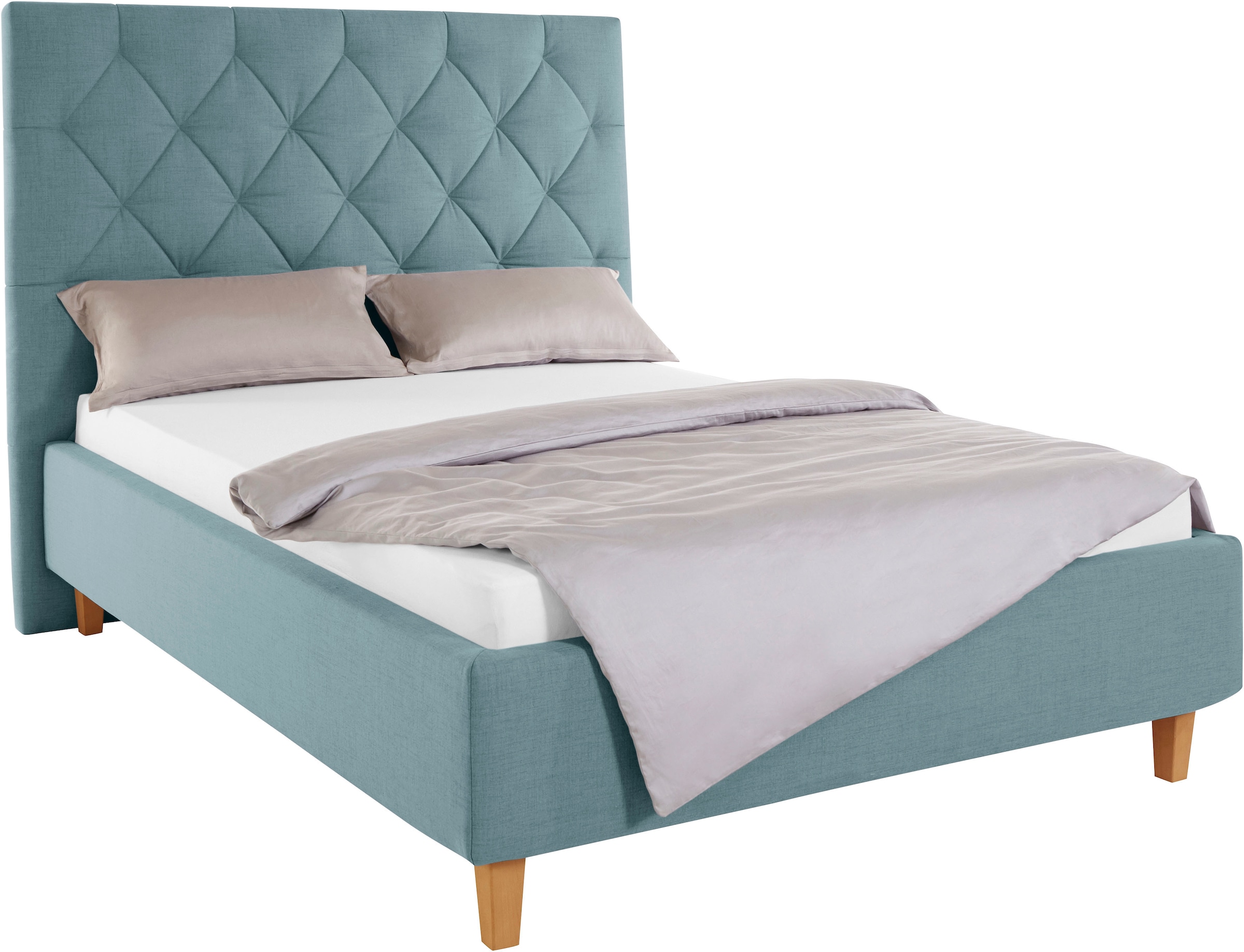 Home affaire Polsterbett »Sunley 140« Kreuzsteppung, Kopfteilhöhe 142 cm, ohne oder mit Matratze/Lattenrost