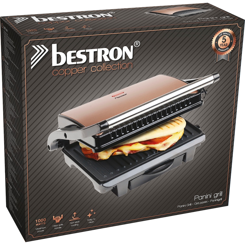 bestron Kontaktgrill »ASW113CO auch als Sandwich-/Panini-Kontaktgrill einsetzbar«, 1000 W