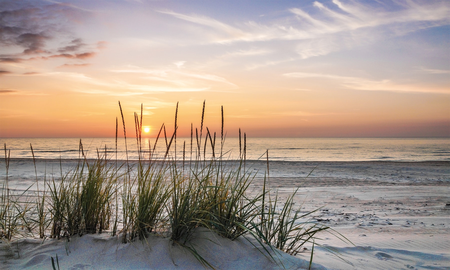 Bönninghoff Leinwandbild "Wandbild SONNENUNTERGANG XXL 90x150 cm – Leinwandbild Keilrahmen Deko" Meer Sonnenuntergang Strand 1 Stk. tlg. auf Keilrahmen gespannt
