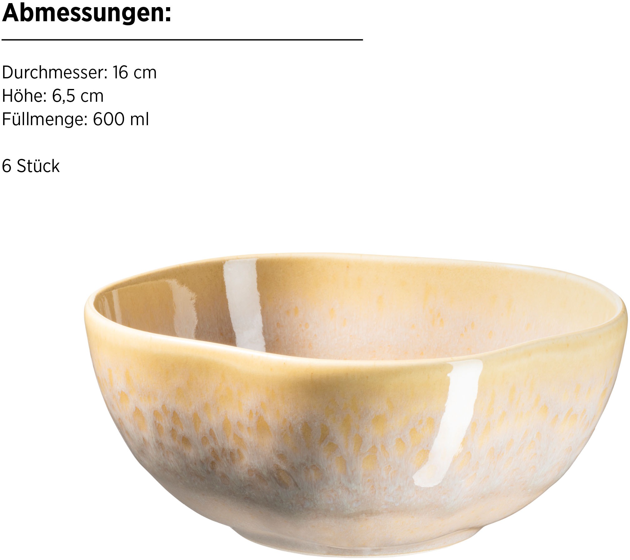 MÄSER Schüssel »Cordelia, Schüssel Set, aus Steinzeug, Ø 16 cm«, 6 tlg., aus Steinzeug