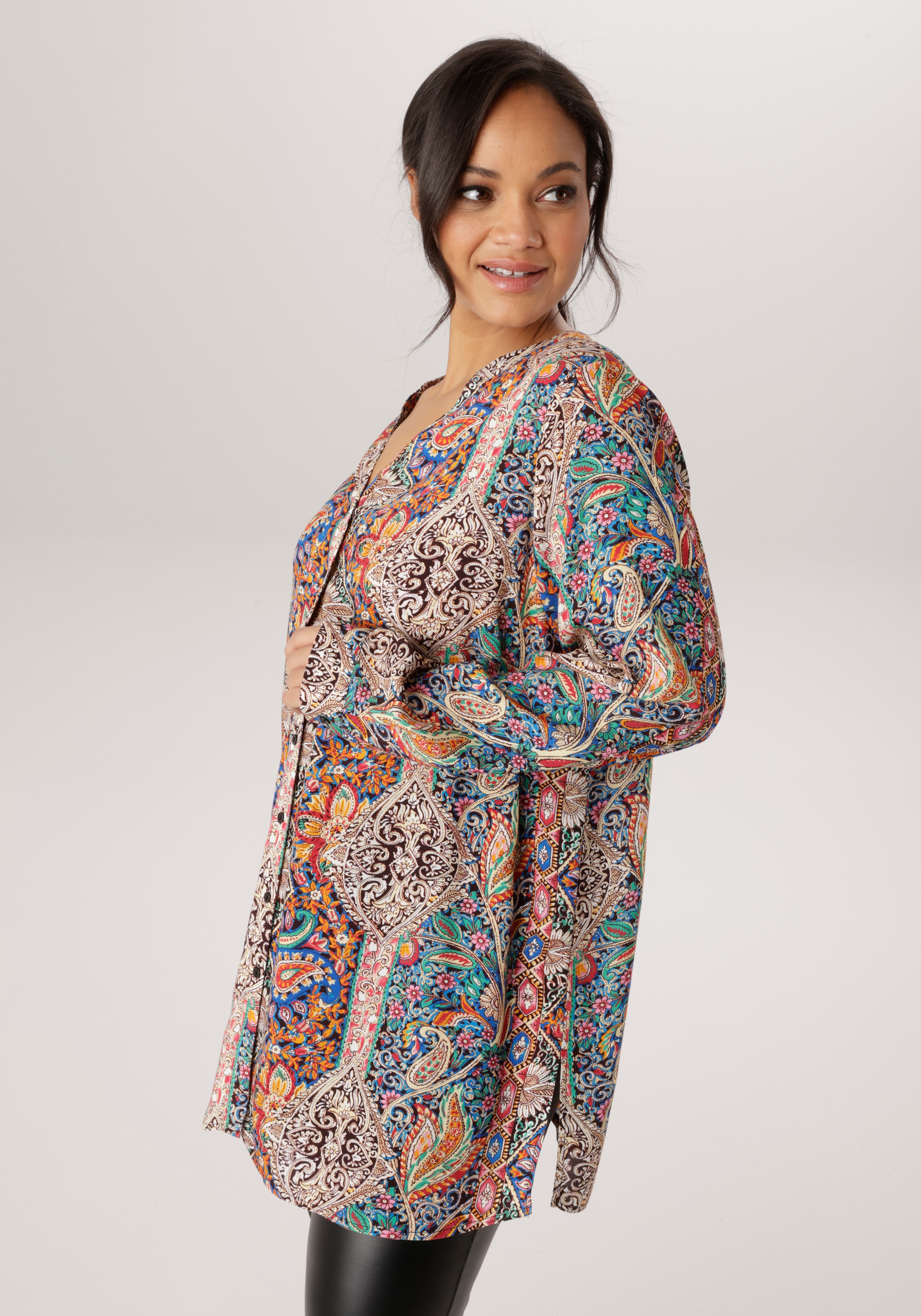 Aniston PLUS Longbluse mit farbharmonischen Paisleydruck