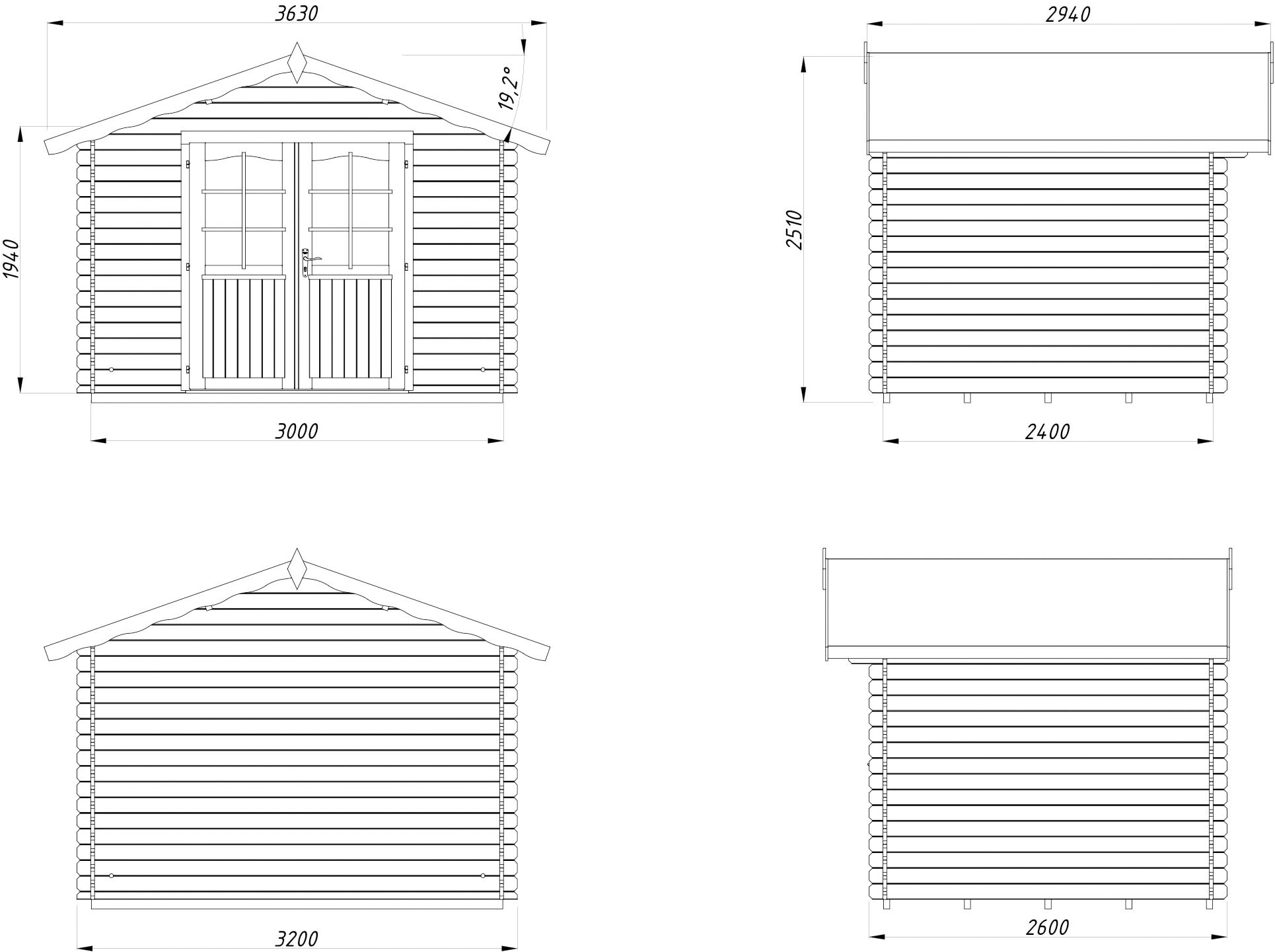Palmako Gartenhaus »Vivian« verschiedene Farben