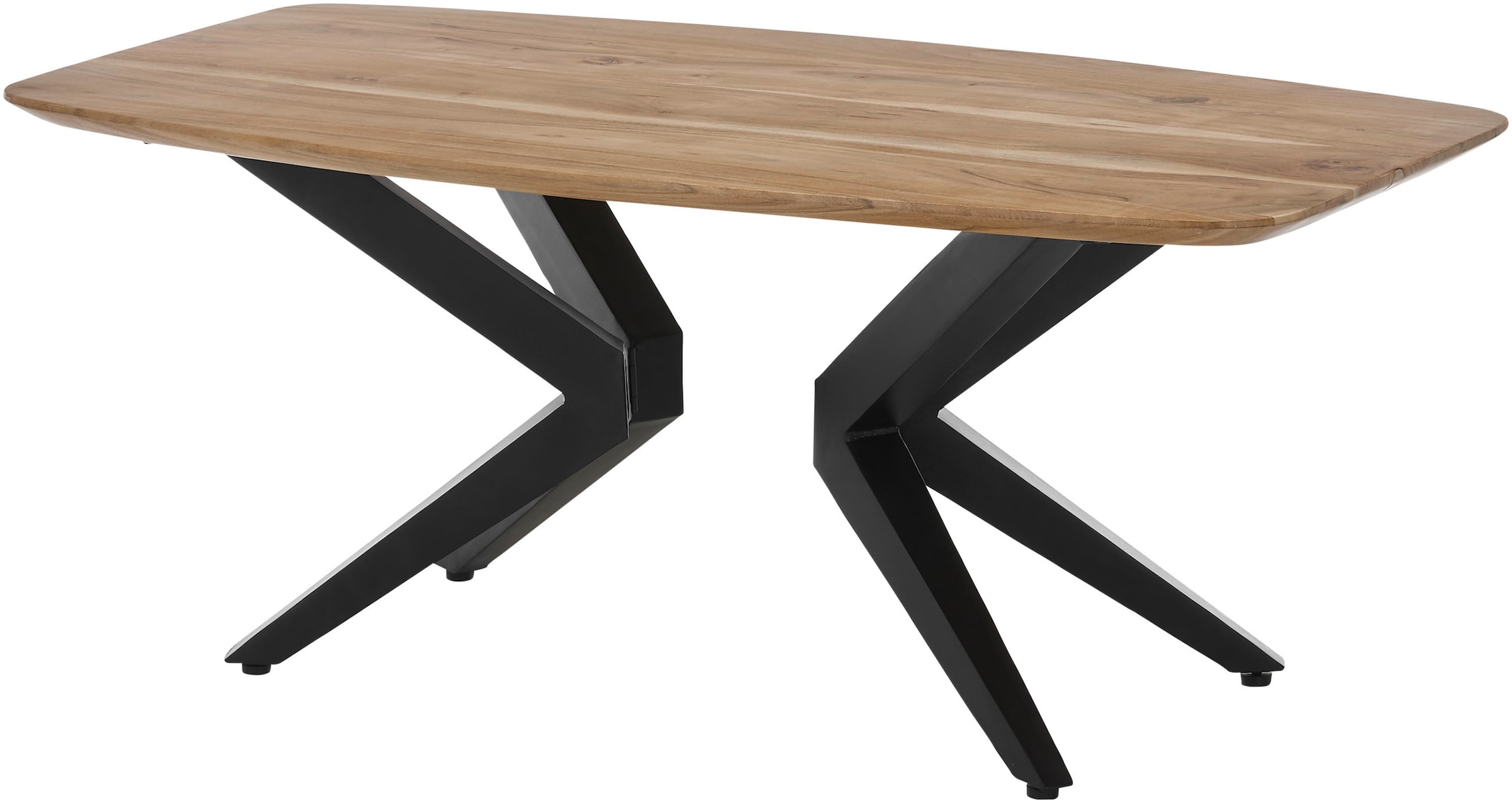 Stolkom Couchtisch »Bill Wohnzimmertisch Akazie Massivholz, BxHxT 110x45x60 cm«, Schweizer Kante, Industrial Style Akazie Massivholz
