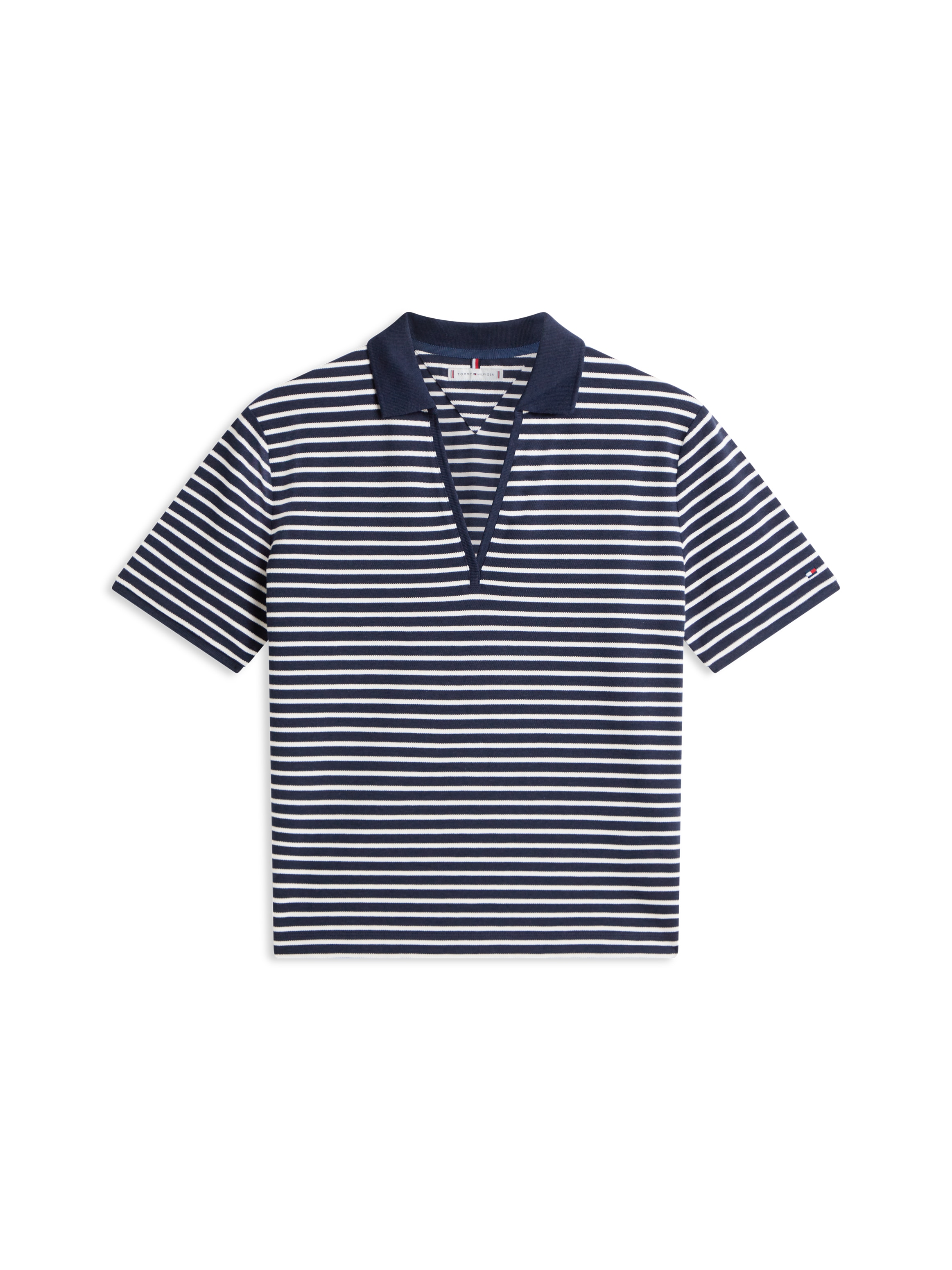 Tommy Hilfiger Poloshirt »LYOCELL PIQUE OPEN-NK SS POLO« mit kleinem Logo-Stick