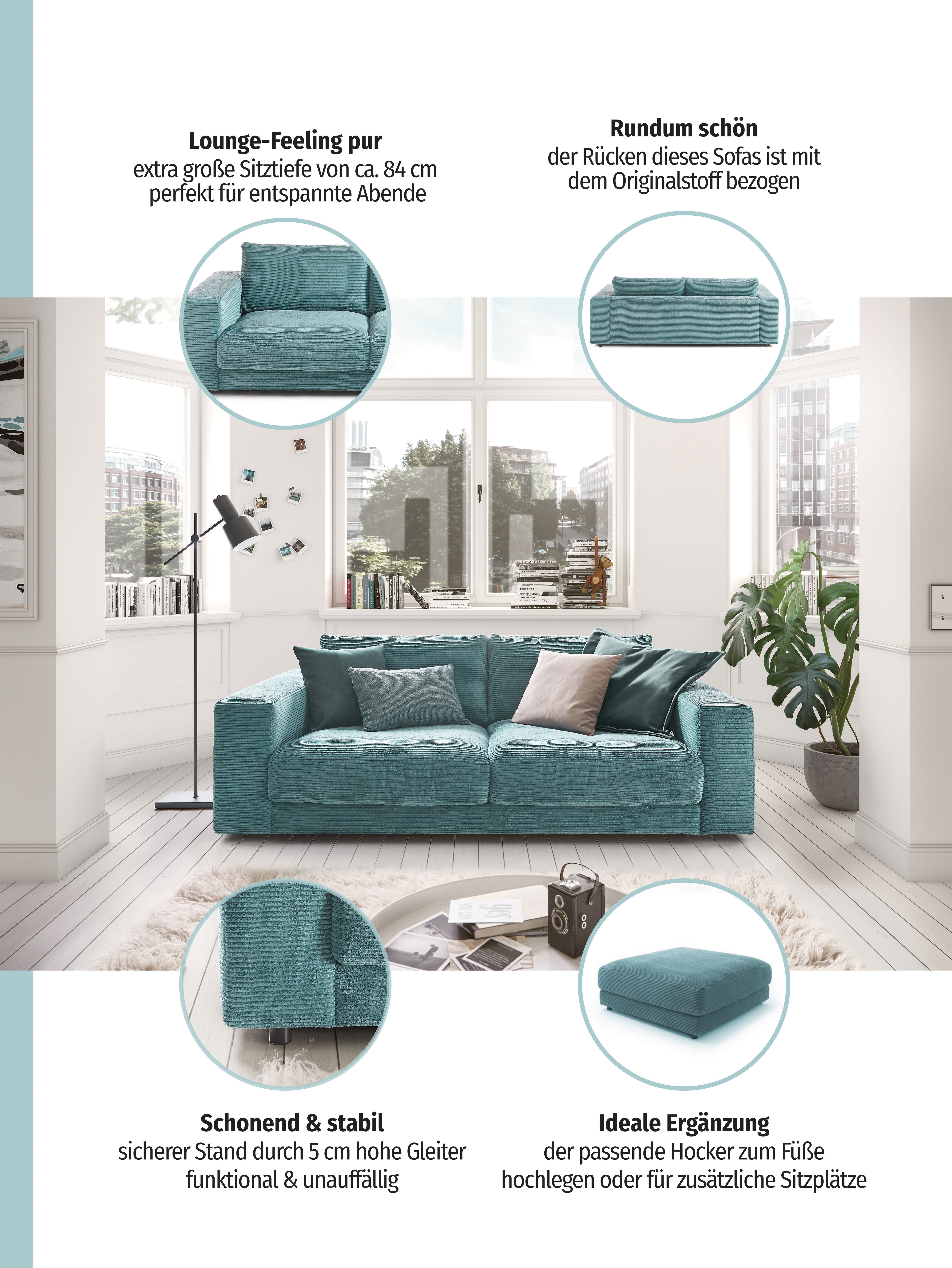 Thumbnail - 3C Candy 2-Sitzer "Enisa softig und legeres Big-Sofa, bequem und komfortabel" Zeitloses und stylisches Loungemöbel, in B...