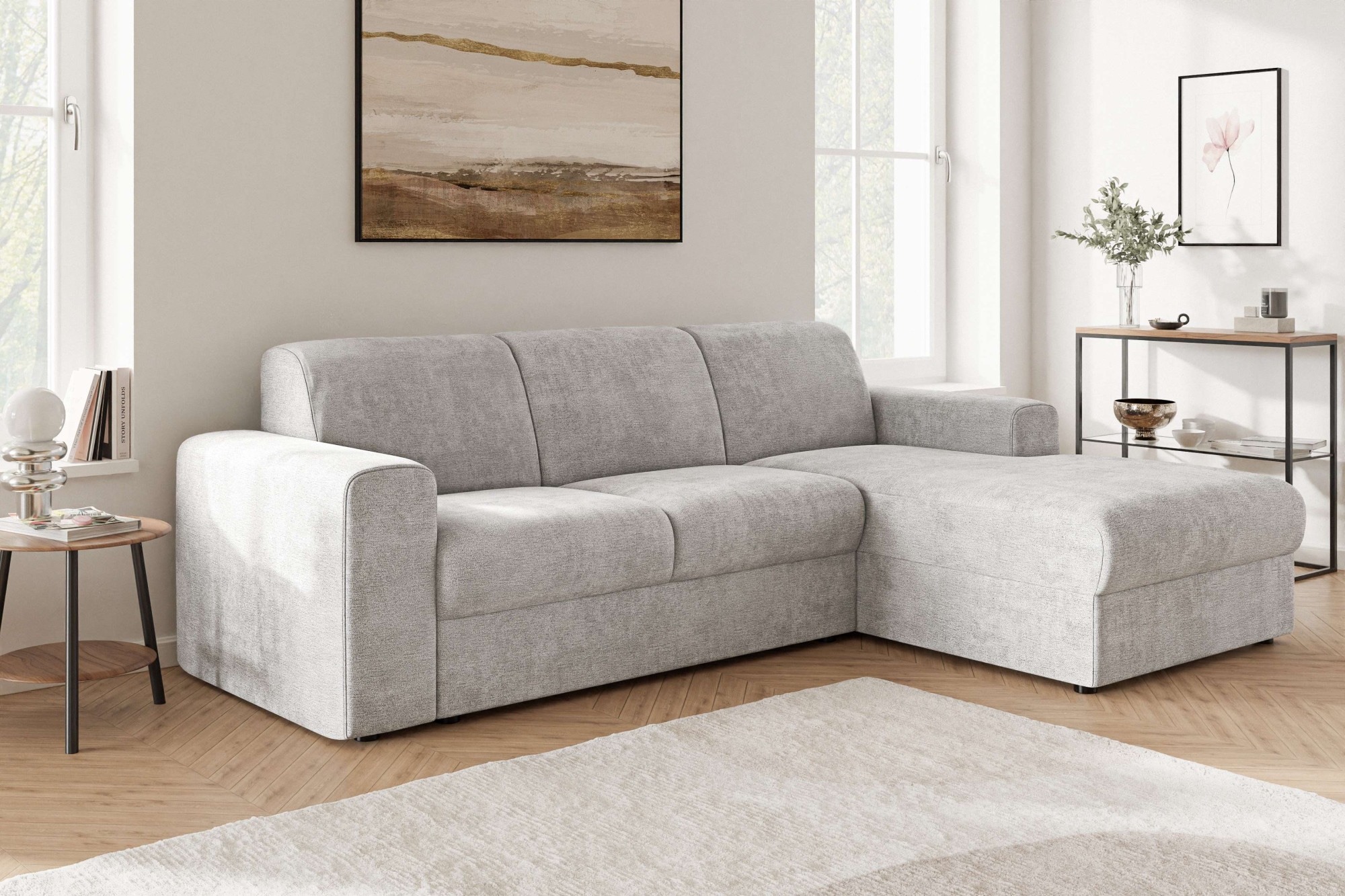 OTTO home Ecksofa "BORNHOLM 2.0 L-Form, Breite 220 cm, Verlässliche Qualität, Struktur" Recamiere links/rechts bestellbar, Bezug - Chenille oder Struktur