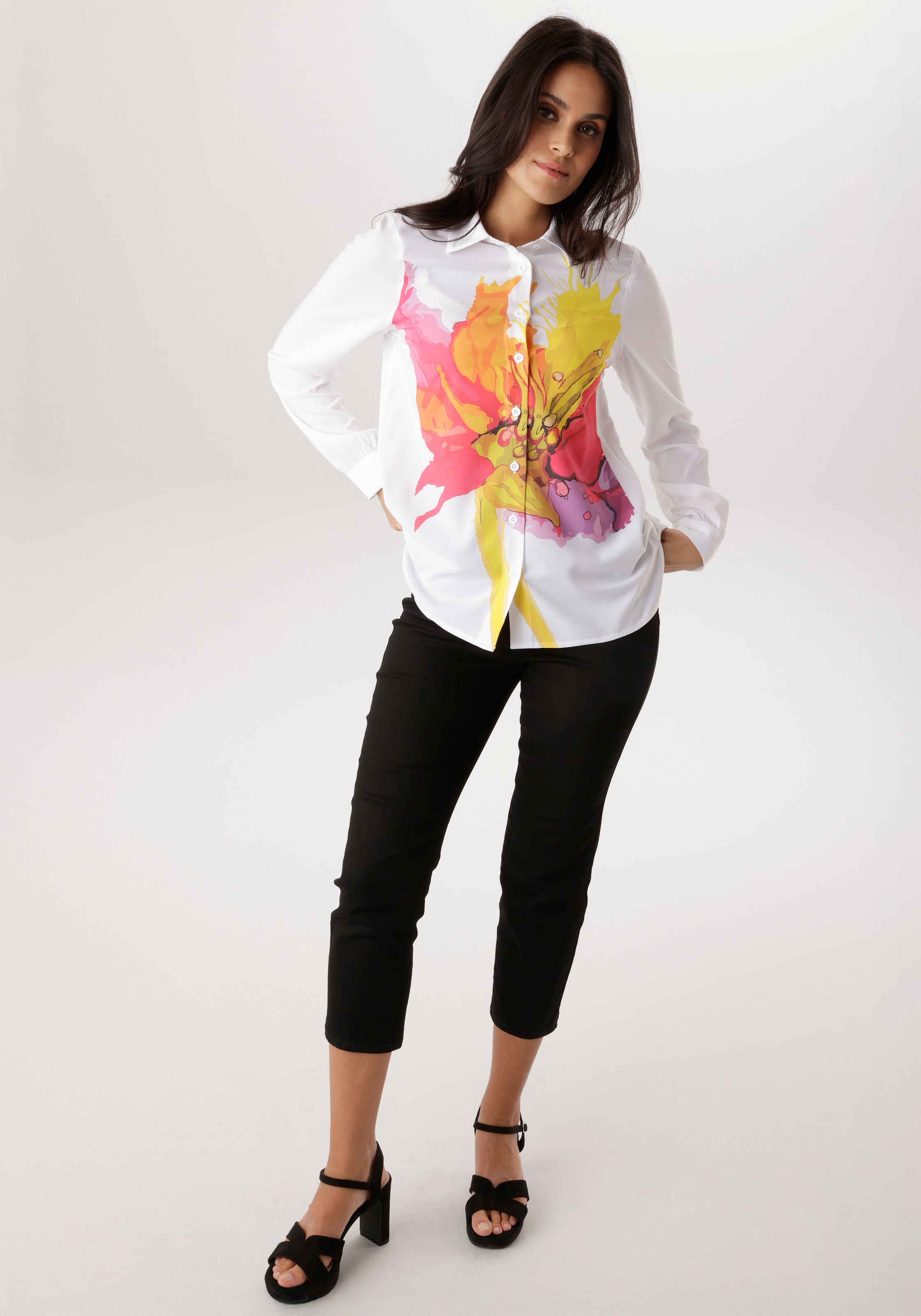 Aniston SELECTED Hemdbluse mit auffälligen, künstlerischen Print - NEUE KOL günstig online kaufen