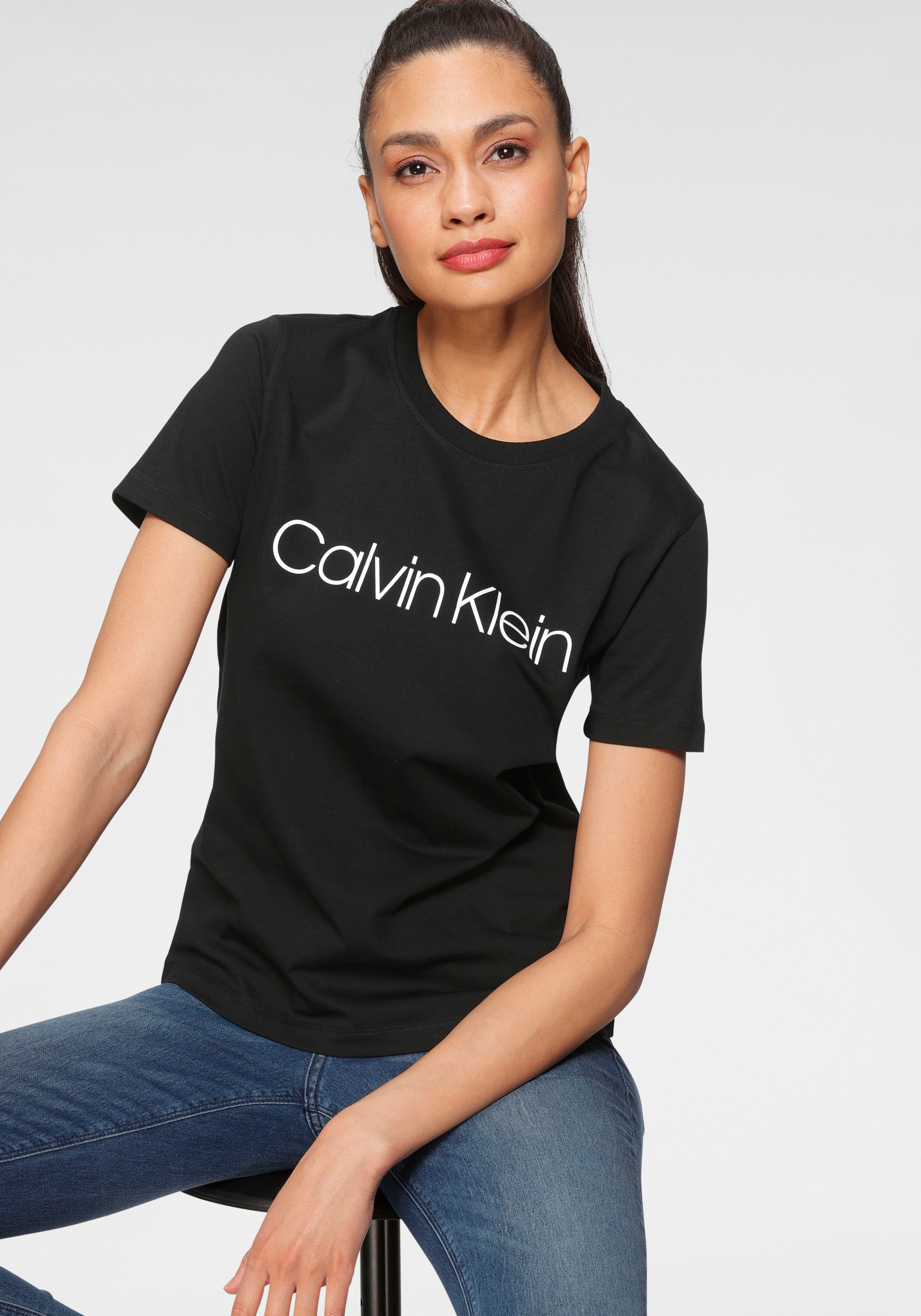 Calvin Klein Rundhalsshirt »CORE LOGO | bestellen Logo-Schriftzug T-SHIRT«, Calvin mit BAUR Klein online