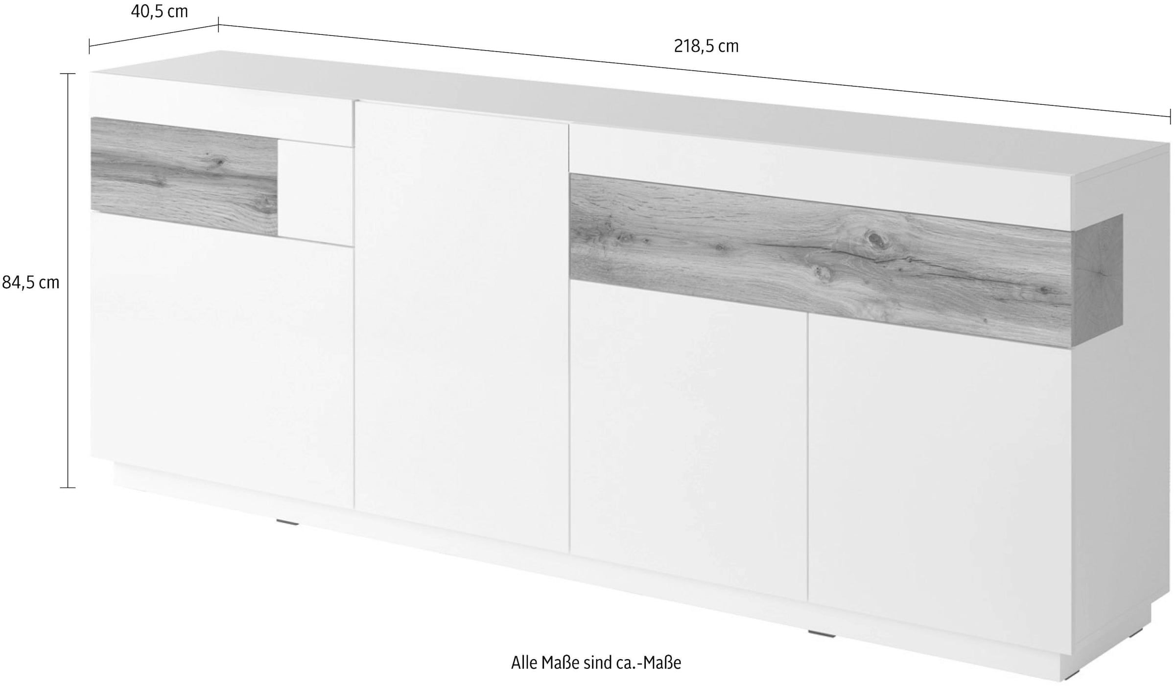INOSIGN Sideboard »SILKE«, Breite 218, 5 cm