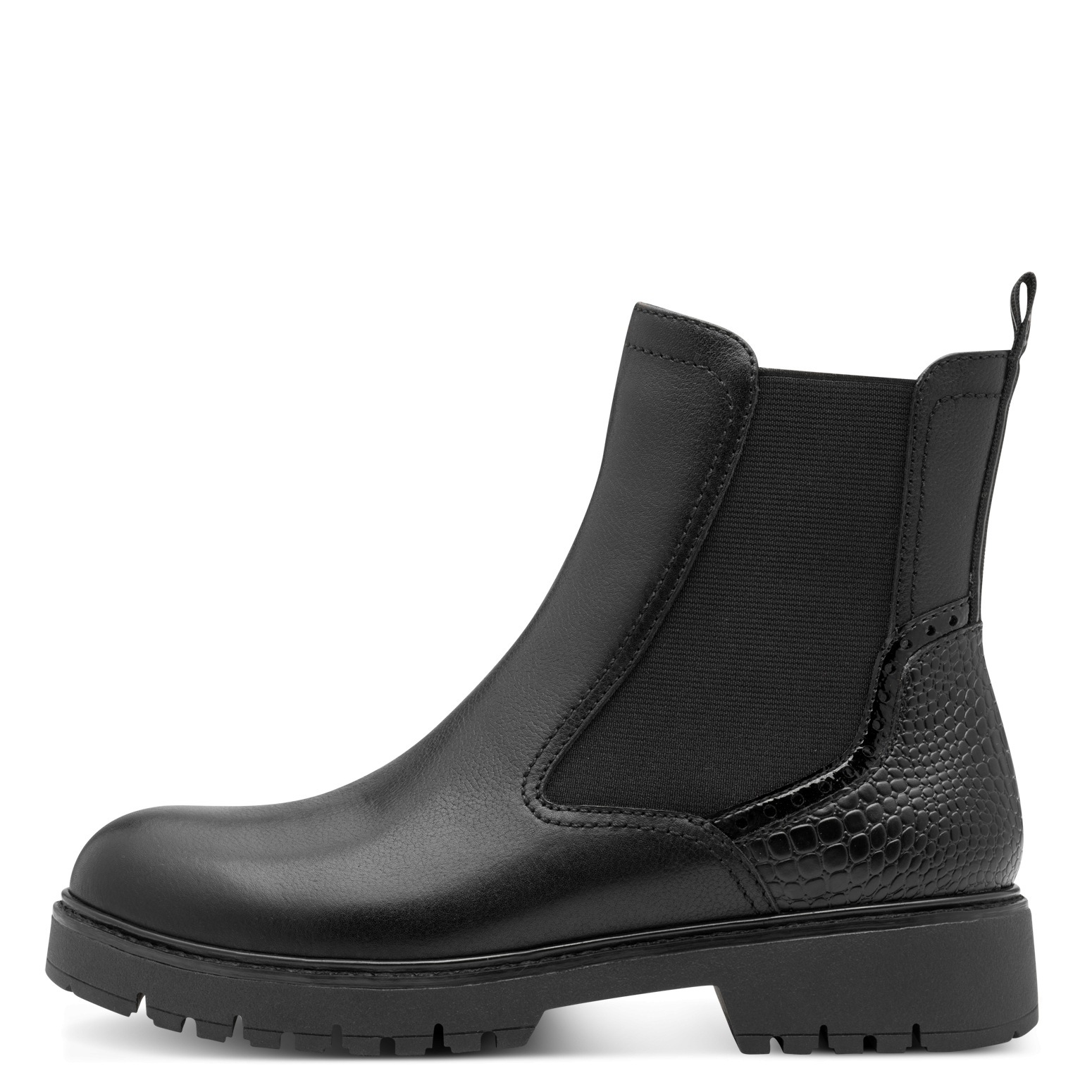 Tamaris Chelseaboots, Blockabsatz, Stiefelette mit Kontrast-Rahmennaht