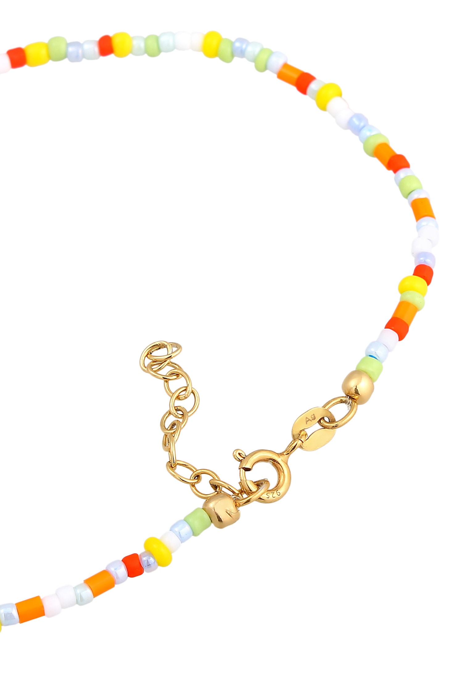Elli Fußkette Bunt Beads 925 kaufen BAUR Glas »Peace Frieden online | Symbol Silber«