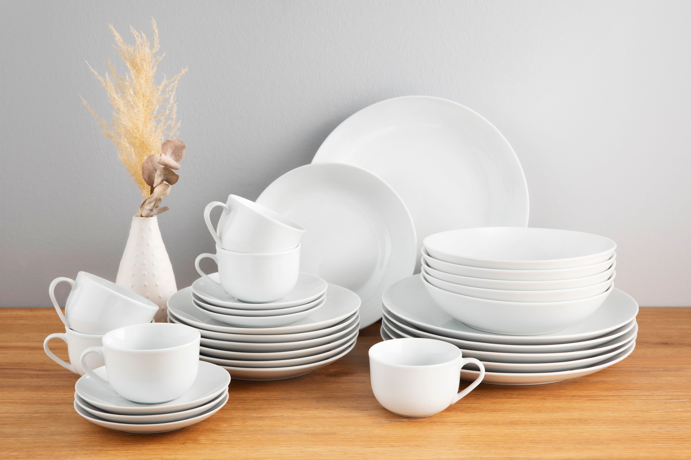 OTTO home Kombiservice "Alff" Geschirr-Set, harmonische, trendige Coupeform