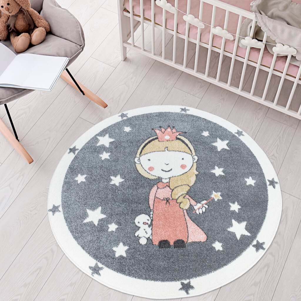 Carpet City Kinderteppich "ANIME893", rund, 11 mm Höhe, Kinderzimmer Teppich Modern mit lustigen Cartoon-Figuren, Multi