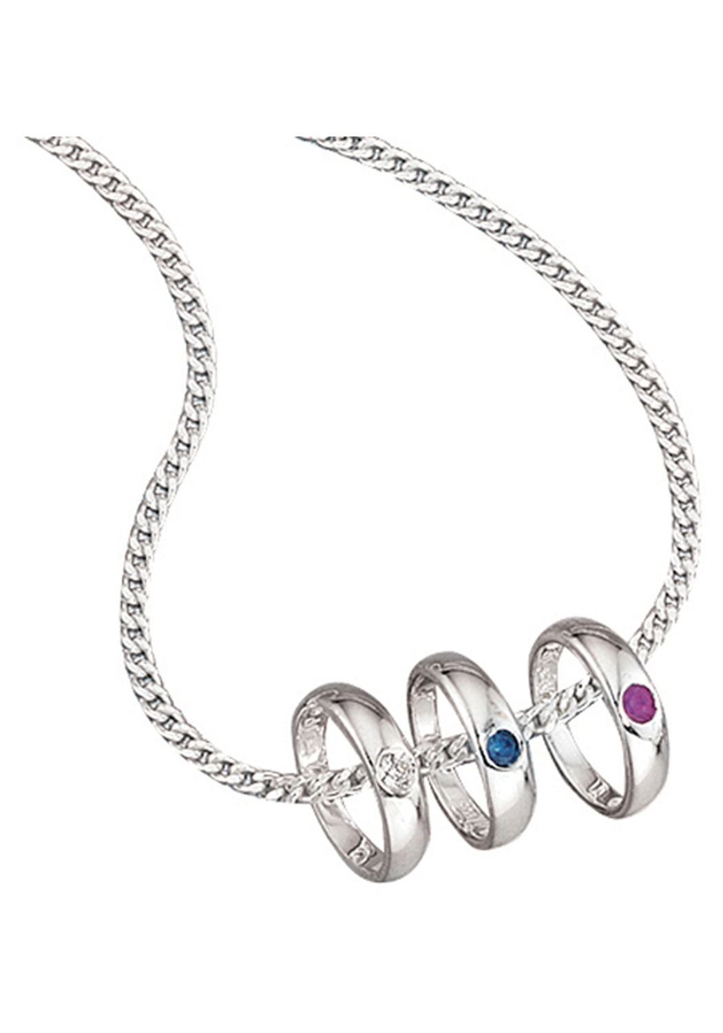 JOBO Kettenanhänger »Anhänger Taufring 11 mm«  925 Silber rhodiniert mit Rubin