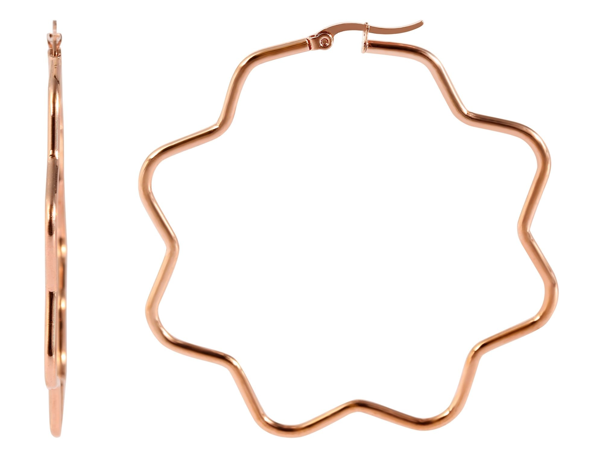 Adelia´s Paar Creolen "Damen Ohrringe – Creole Blume aus Edelstahl" Ein kle günstig online kaufen