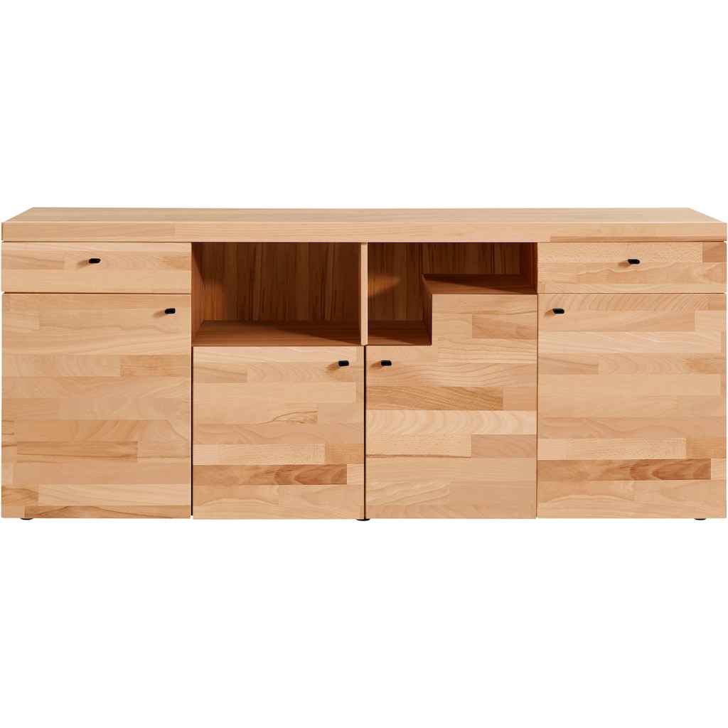 Home affaire Sideboard »Divupe«, Breite 186 cm, Fronten aus Massivholz, FSC®-zertifiziert