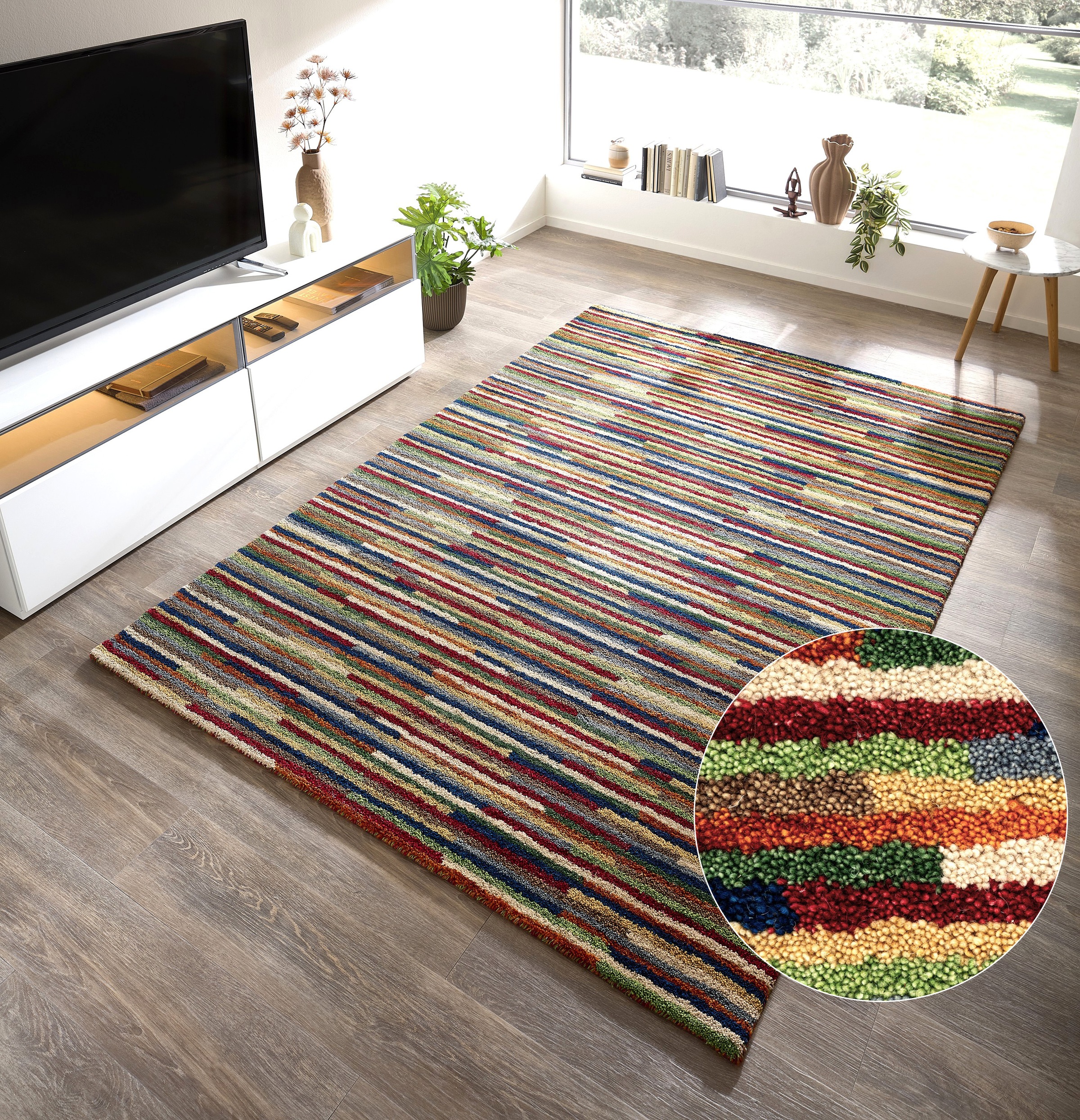 THEKO Wollteppich "Gabbeh Multi, Handgefertigt, Teppich, meliert, reine Wol günstig online kaufen