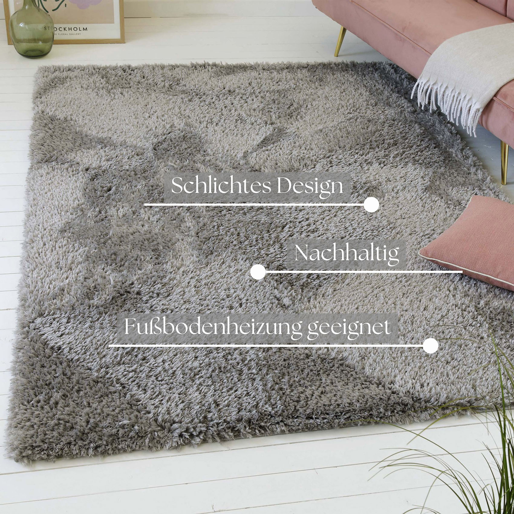 Thumbnail - OTTO home Hochflor-Teppich "Josetta, auch als Läufer erhältlich" rechteckig 50 mm Höhe Langflor, Shaggy, dichter weicher...