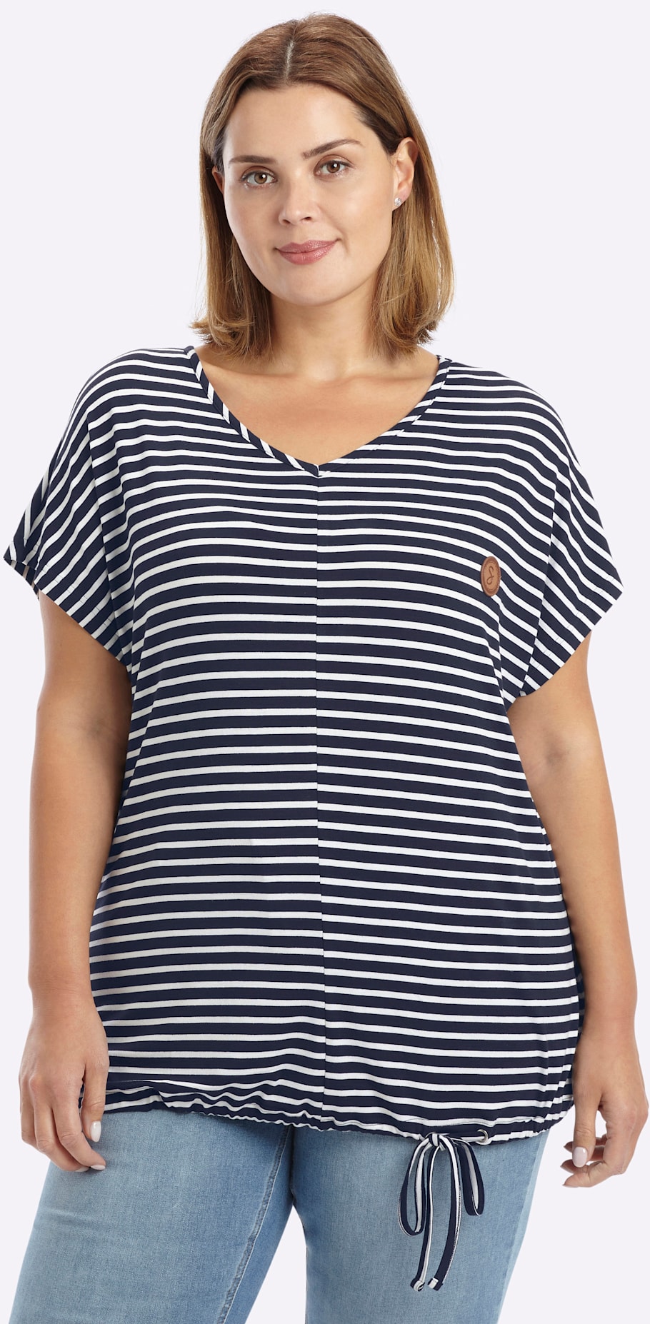 Sheego V-Shirt "Kurzarm-Shirt" 1