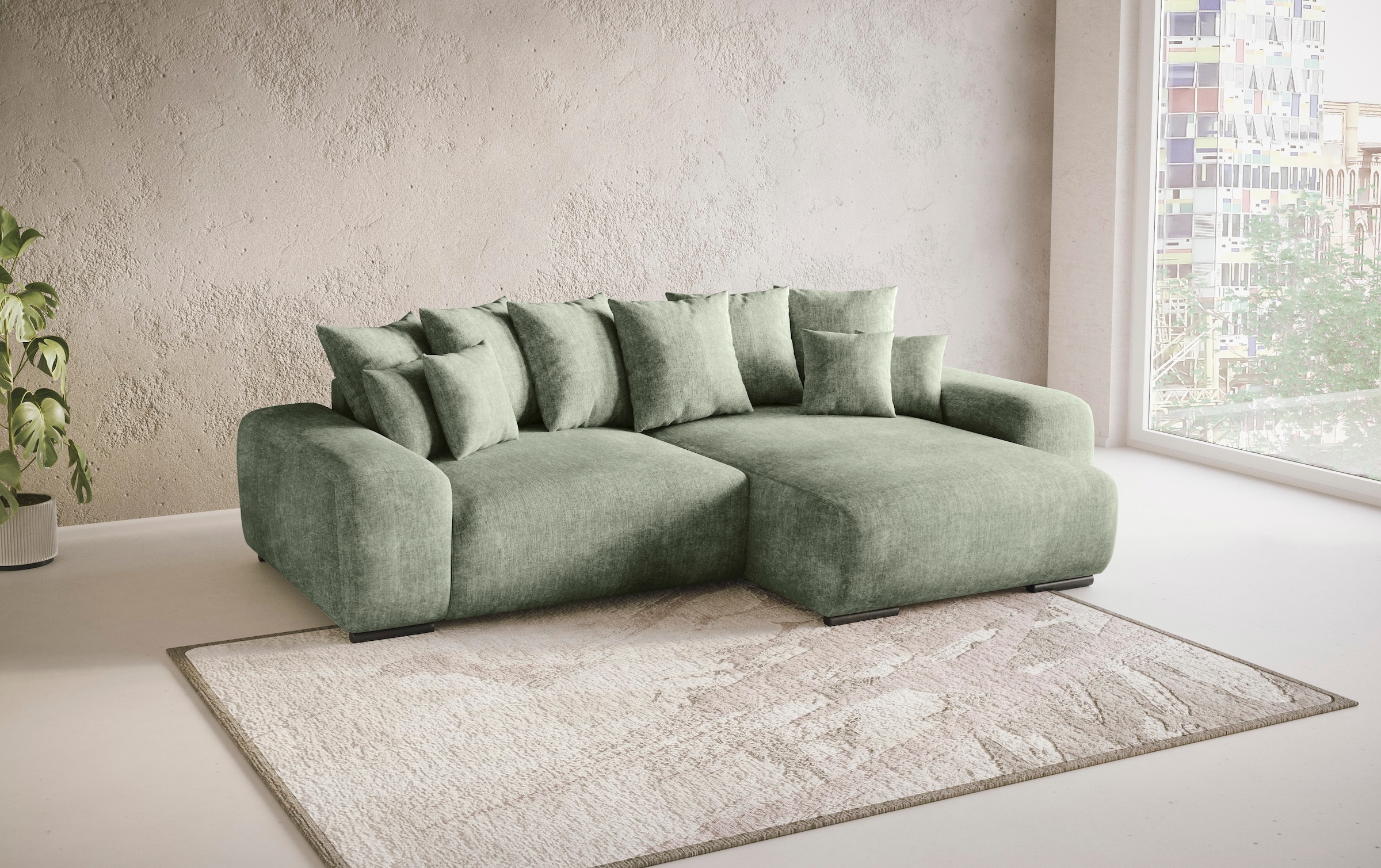 Mr. Couch Polsterecke »Sundance, L-Form«, Dauerschläfer mit Bett, Bettkasten, bis 140 kg belastbar