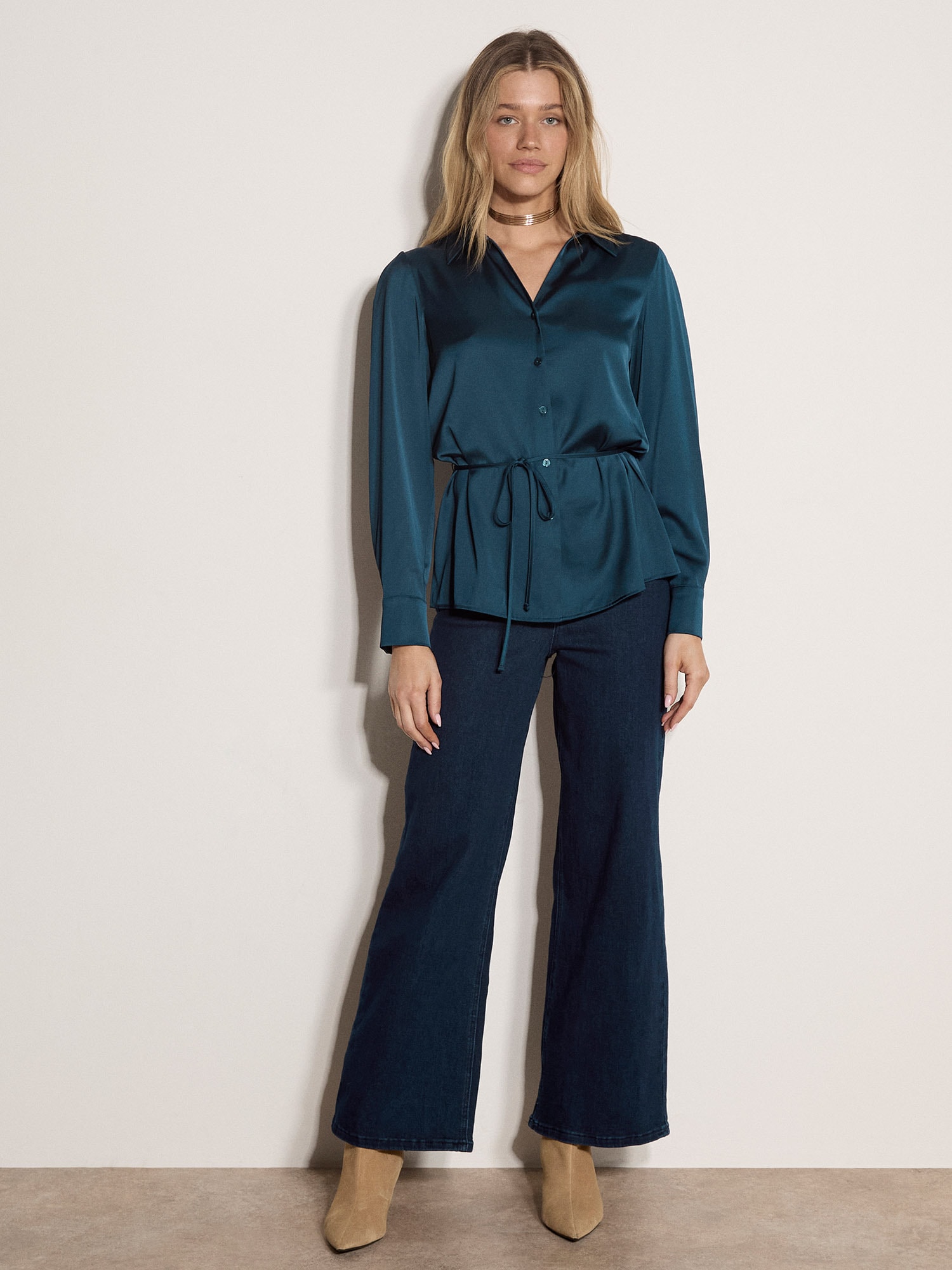 Apricot Klassische Bluse »Weiches Satinhemd« mit Knopfleiste