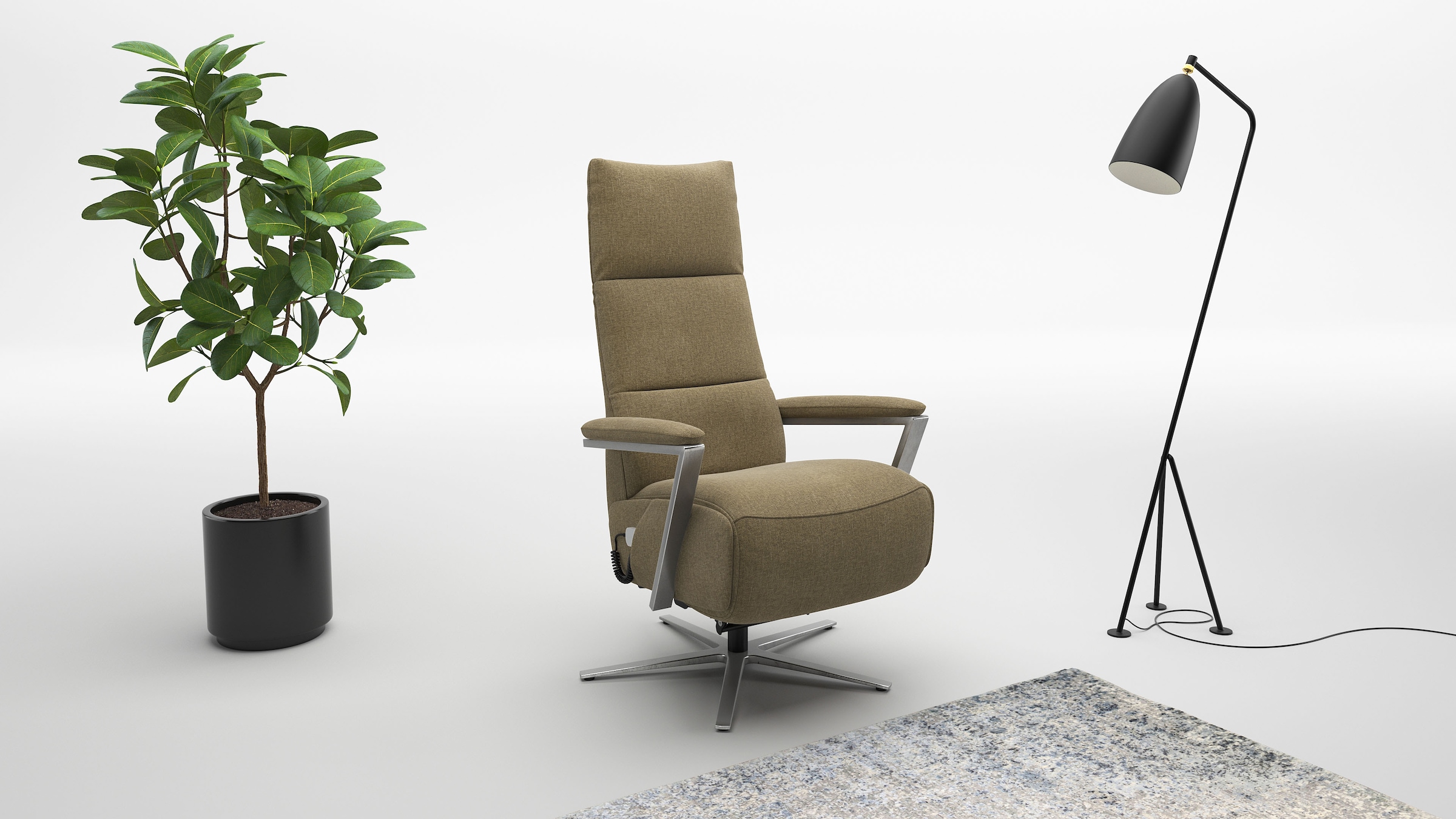 sit&more TV-Sessel "Vario Comfort, inkl. Kopfteilverstellung & 360 Drehfunktion" mit Gasdruck, Höhe der Armelehnen 60cm