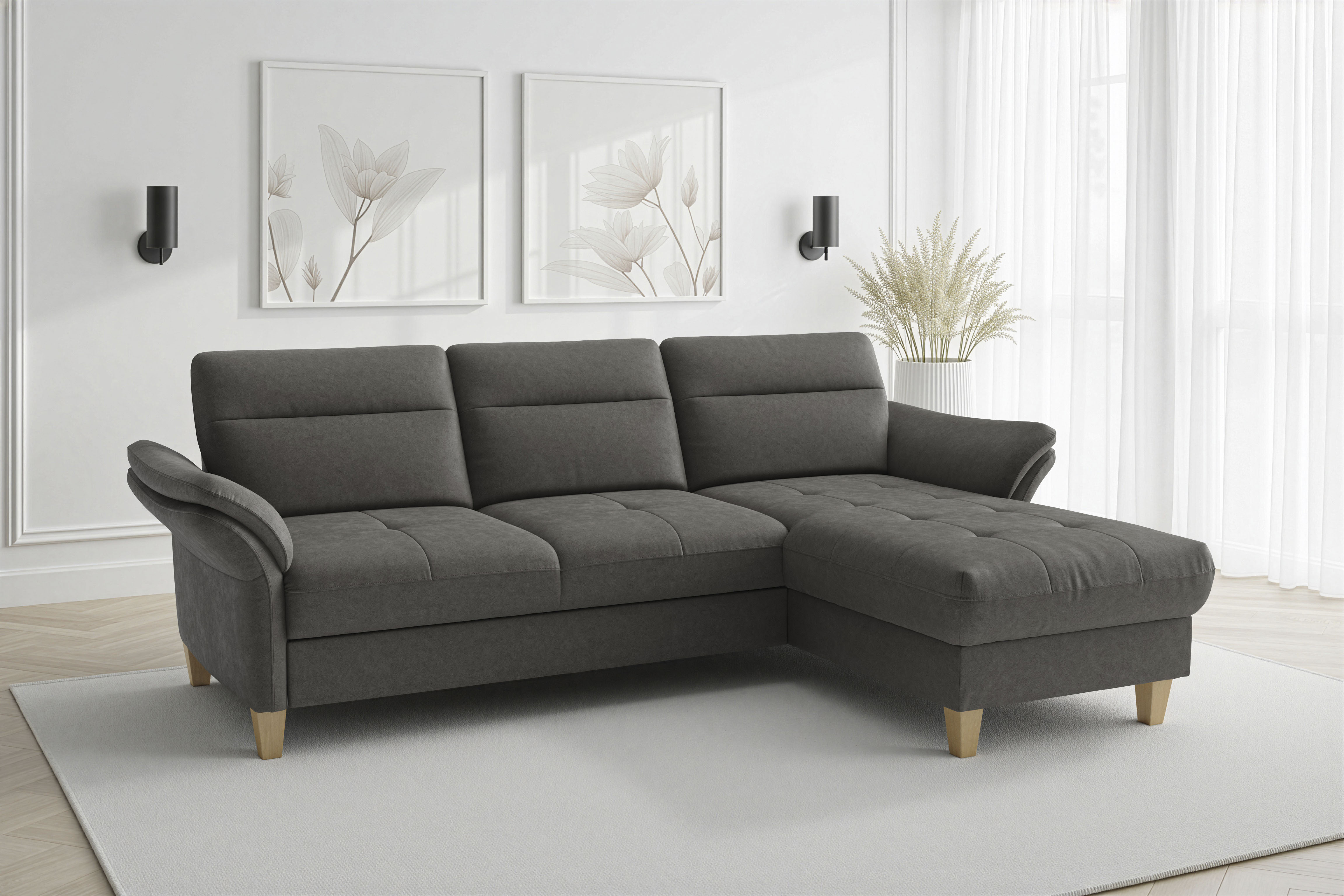 sit&more Ecksofa "Pamela L-Form, B: 230 cm, optional Schlaffunktion & Bettkasten" mit Federkern