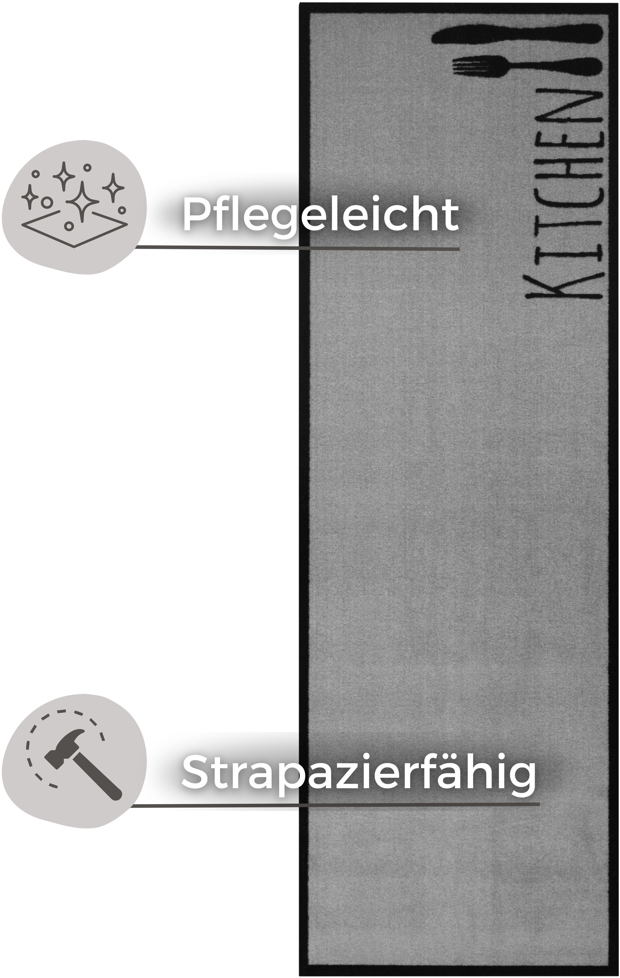 HANSE Home Küchenläufer "Cutlery" rechteckig 5 mm Höhe Läufer, Rutschfest, günstig online kaufen