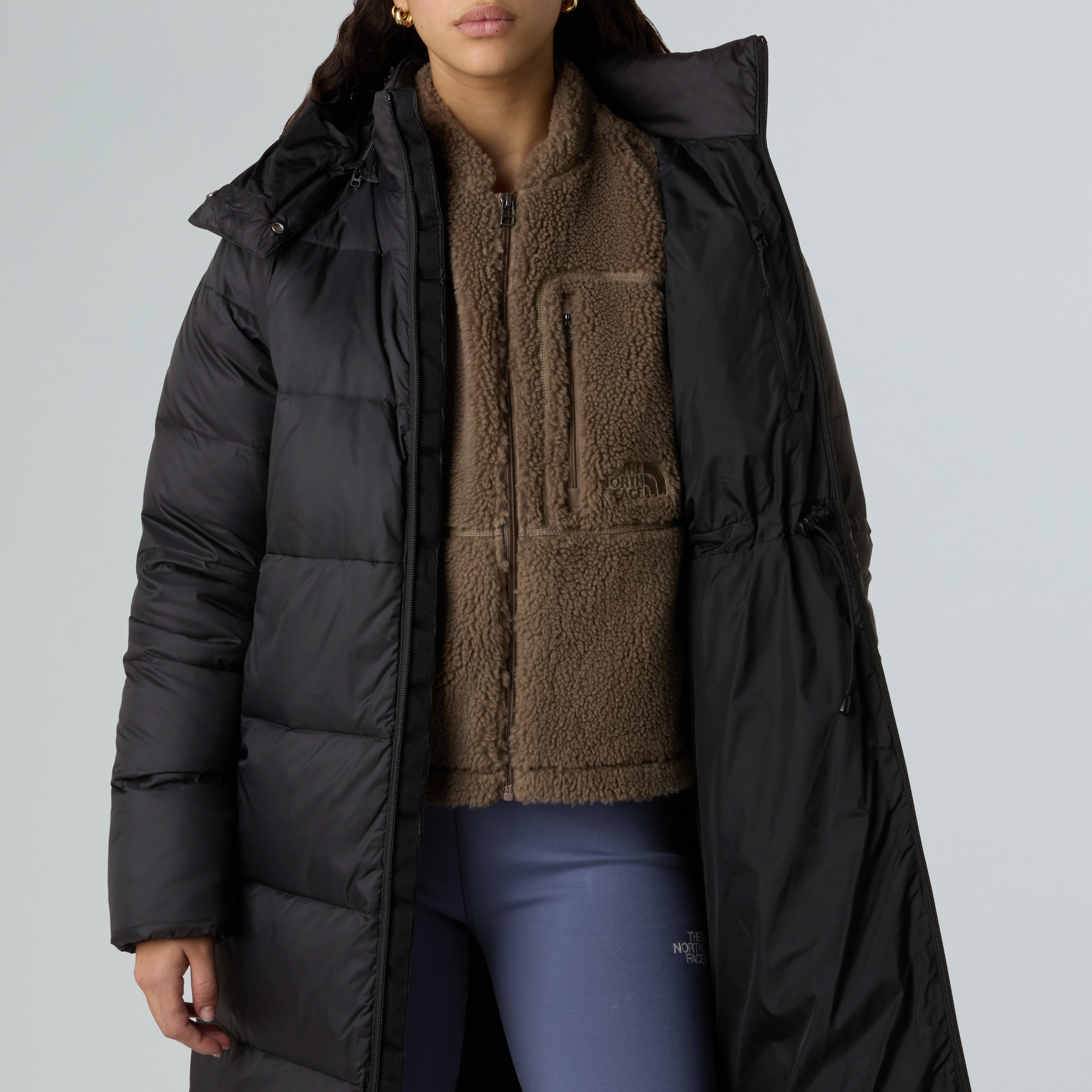 The North Face Funktionsmantel »W HYDRENALITE CITY LONG DOWN HOODED PARK«, (1 tlg.), Daunenfüllung, lang geschnitten, isolierend