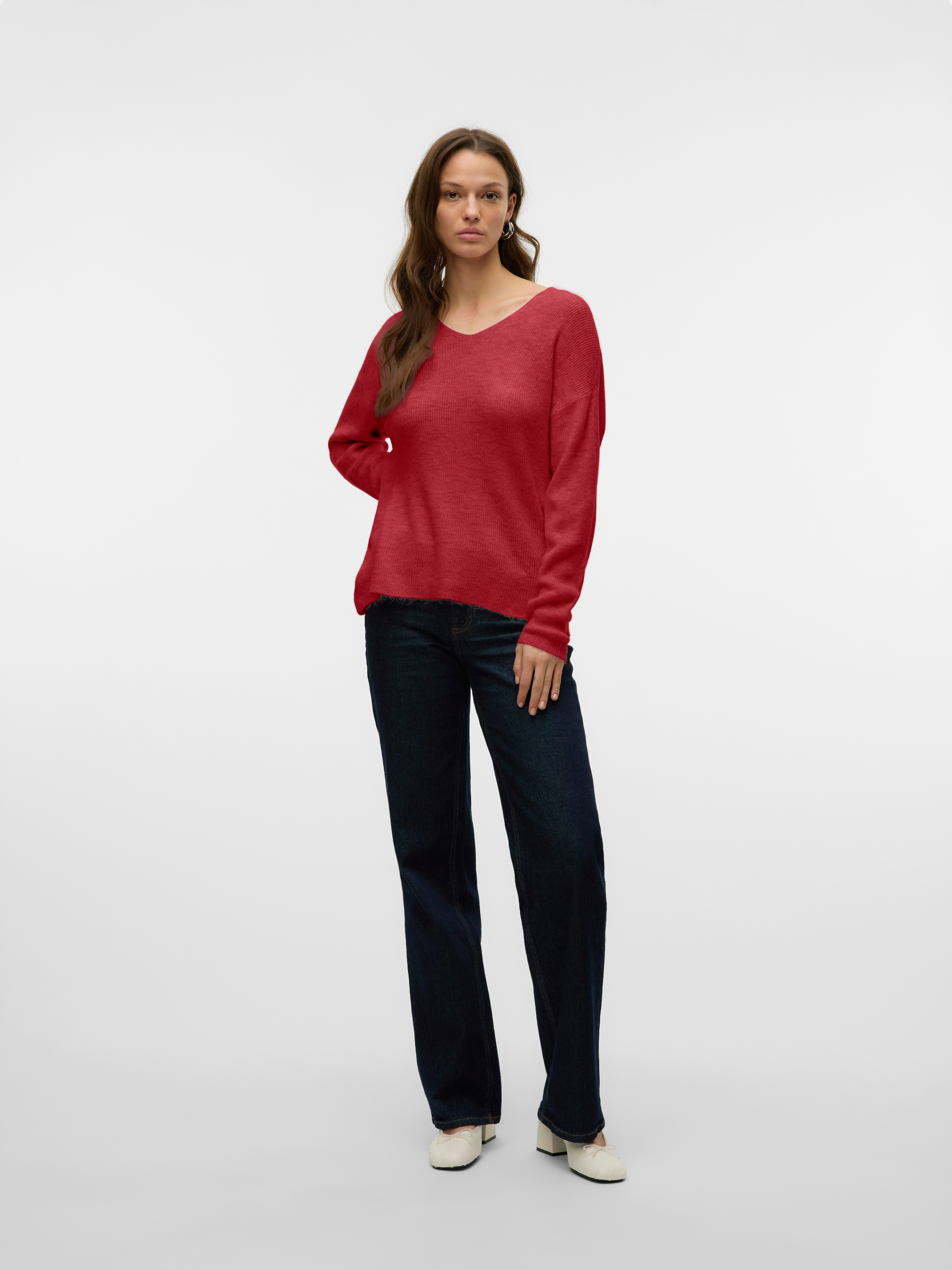 Vero Moda V-Ausschnitt-Pullover »VMCREWLEFILE LS V-NECK BLOUSE NOOS«
