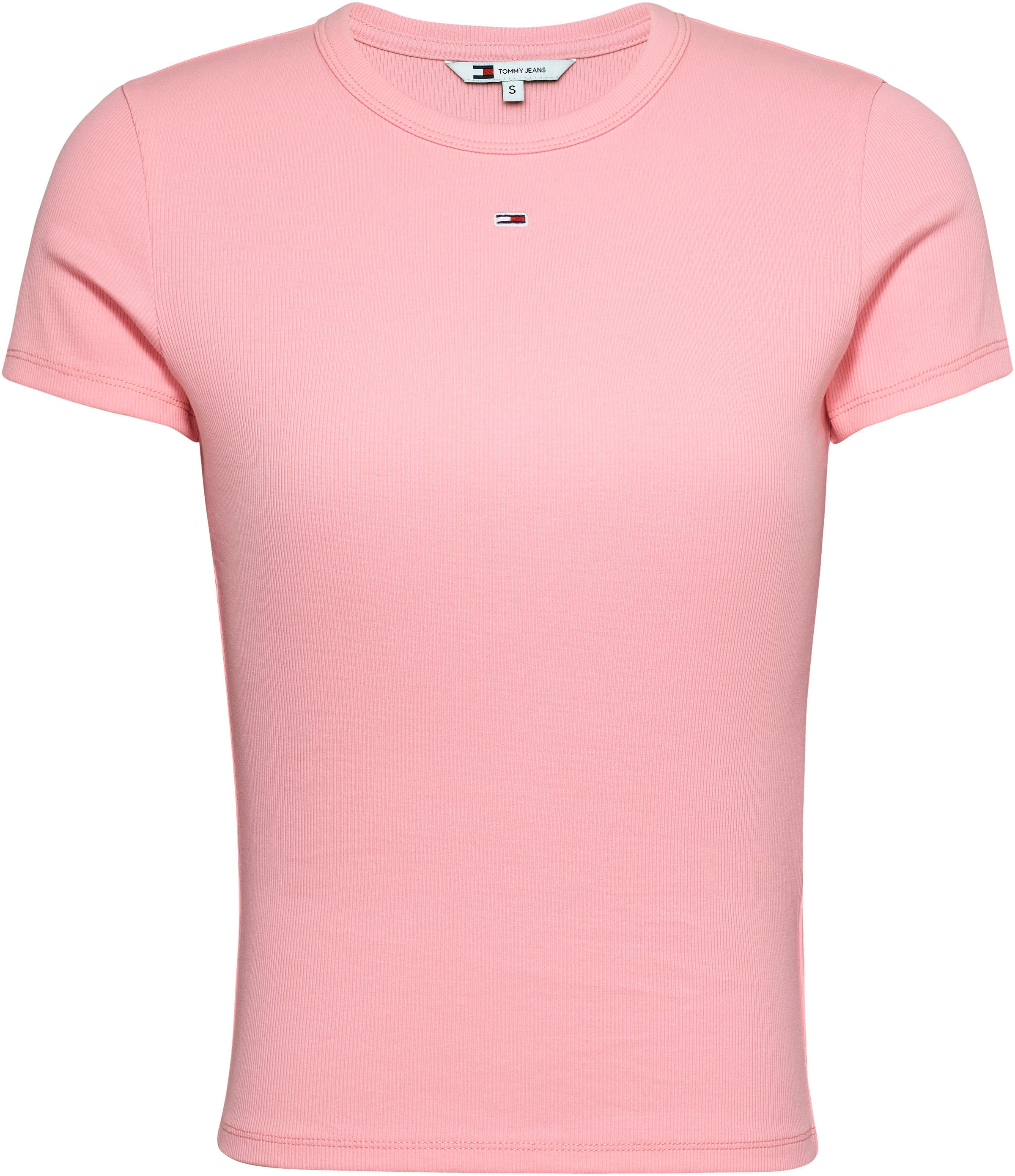 Tommy Jeans T-Shirt »TJW SLIM SS«, | BAUR RIB Logostickerei kaufen mit ESSENTIAL online