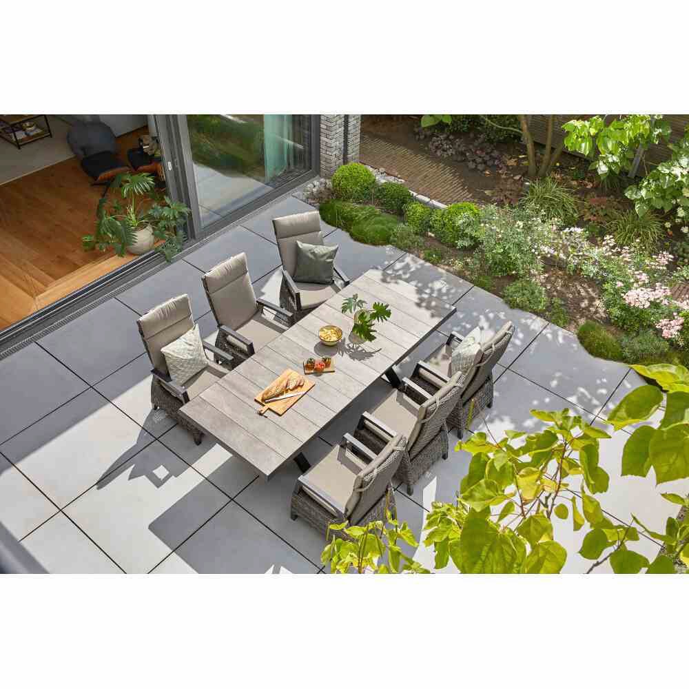 Garten-Essgruppe SIENA GARDEN, grau, Aluminium, Sitzmöbel-Sets, "Corido"