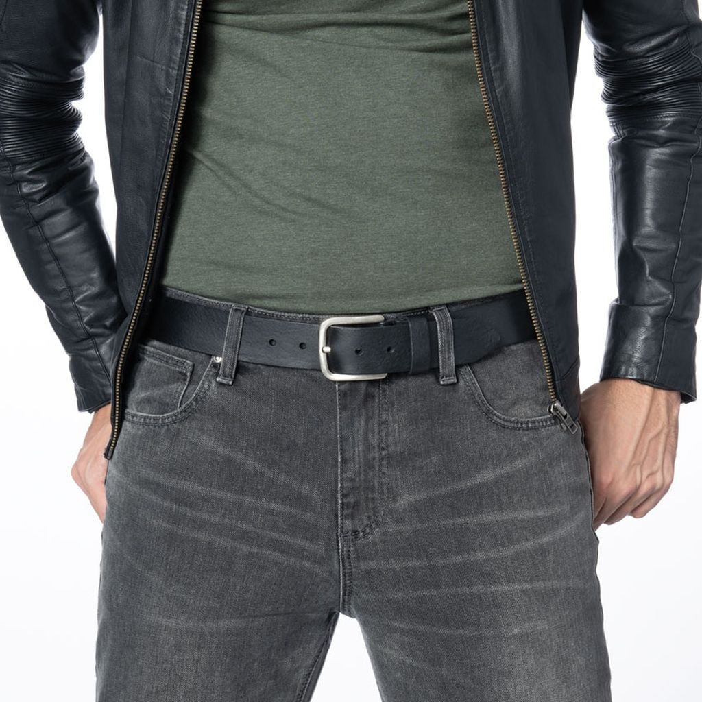 Ledergürtel BERND GÖTZ "Ledergürtel mit Airbrushkante", Herren, Gr. 80, schwarz, Rindsleder, Gürtel Ledergürtel