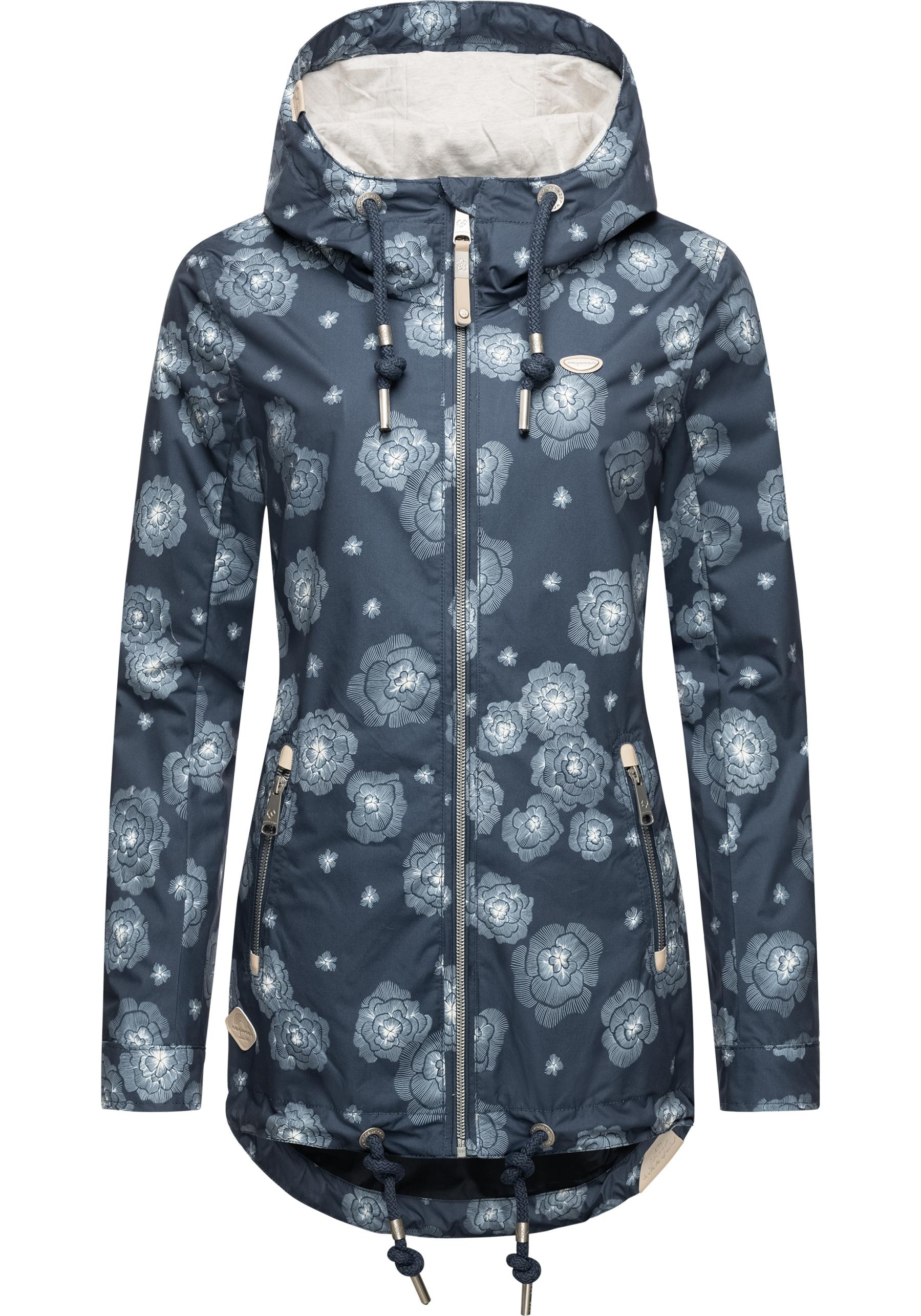 Ragwear Outdoorjacke »Zuzka Flower«, mit Kapuze, stylische Übergangsjacke mit großer Kapuze