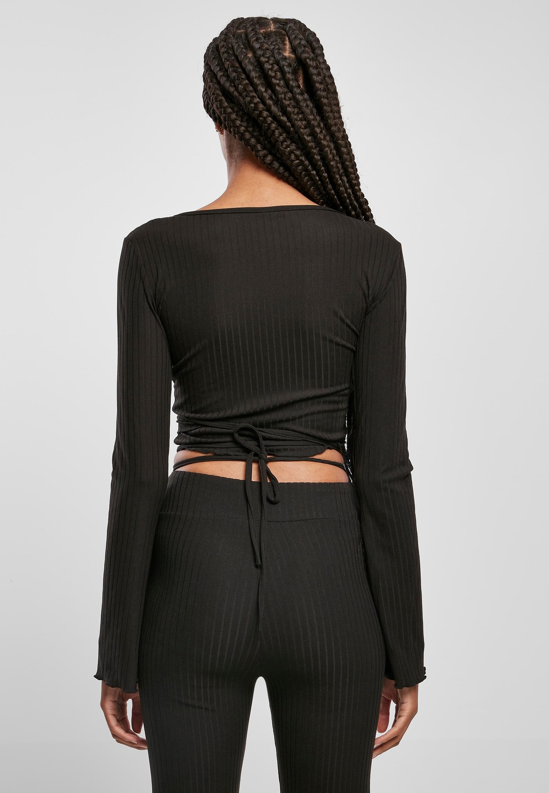 URBAN CLASSICS Longsleeve »Urban Classics Damen Ladies Cropped Rib Wrapped Longsleeve«, (1 tlg.)